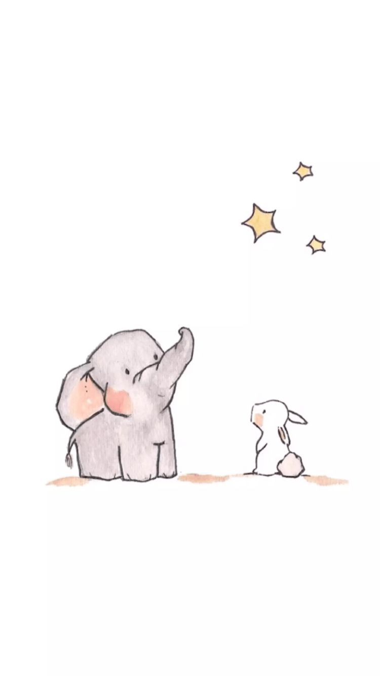 750x1334 Cartoon Elephant Wallpaper