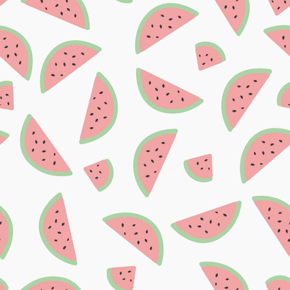 1000x1000 Wild Watermelons in white, pink & green. I Love Wallpaper