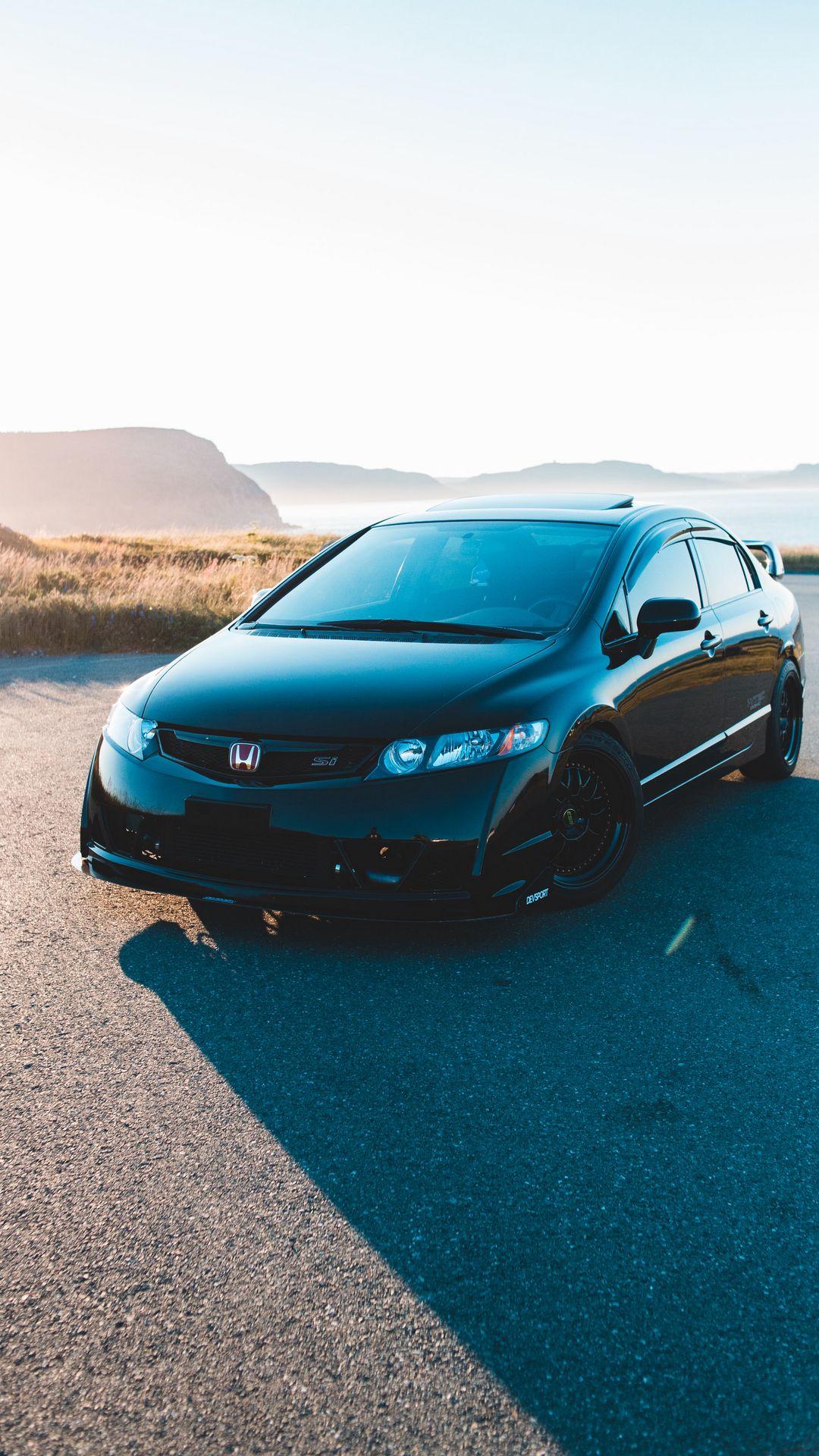 1080x1920 Download wallpaper 1080x1920 honda civic si, honda, car, side view, black samsung galaxy s s note, sony xperia z, z z z htc one, lenovo vibe HD background