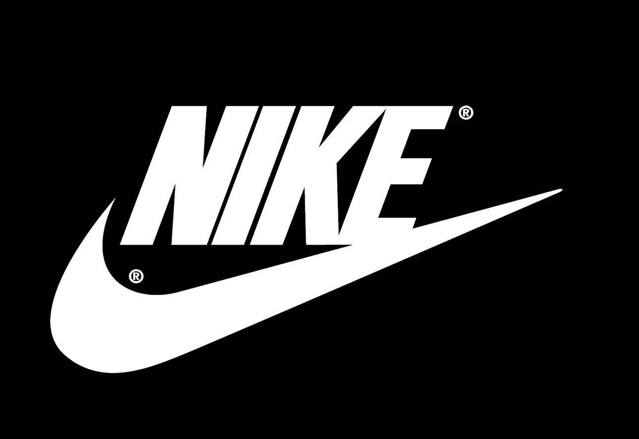 black and white nike sign