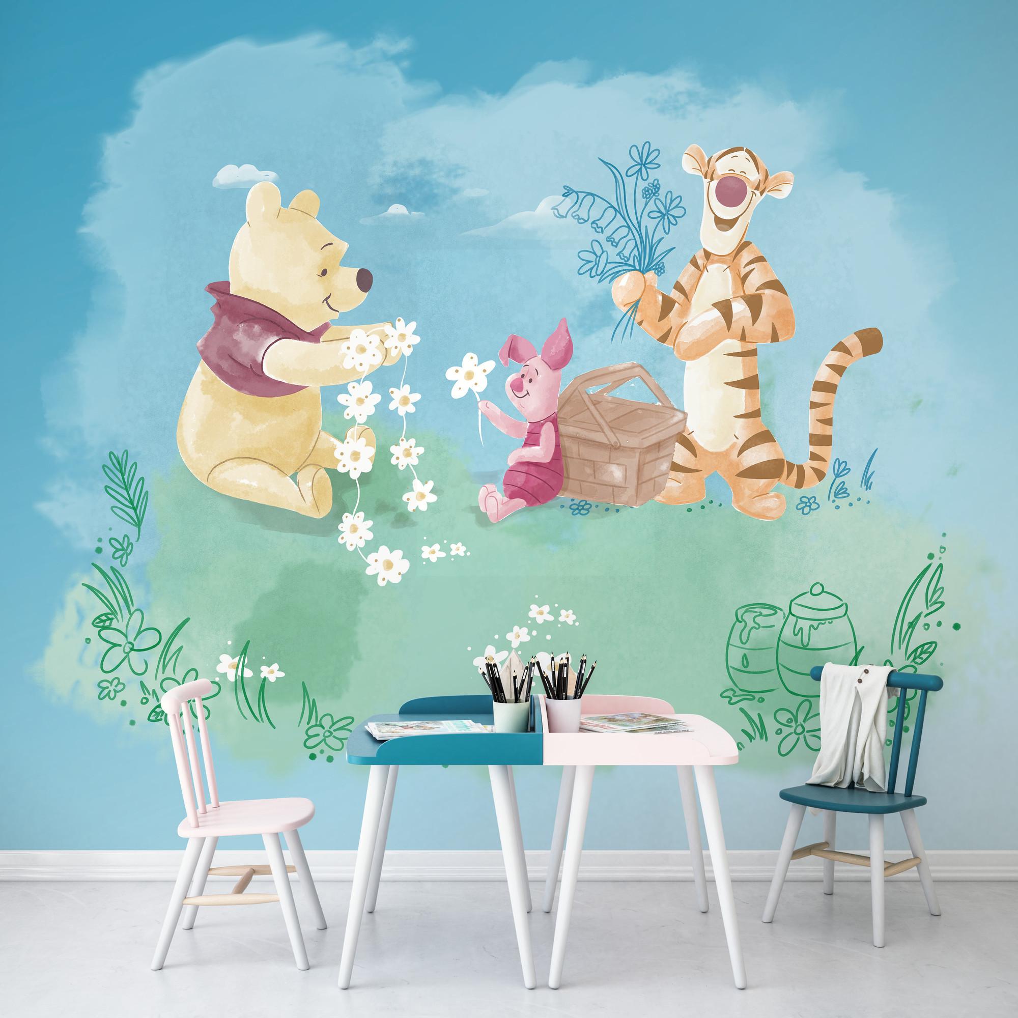2000x2000 Non Woven Photomural Winnie Pooh Picnic (DX6 033) From Komar