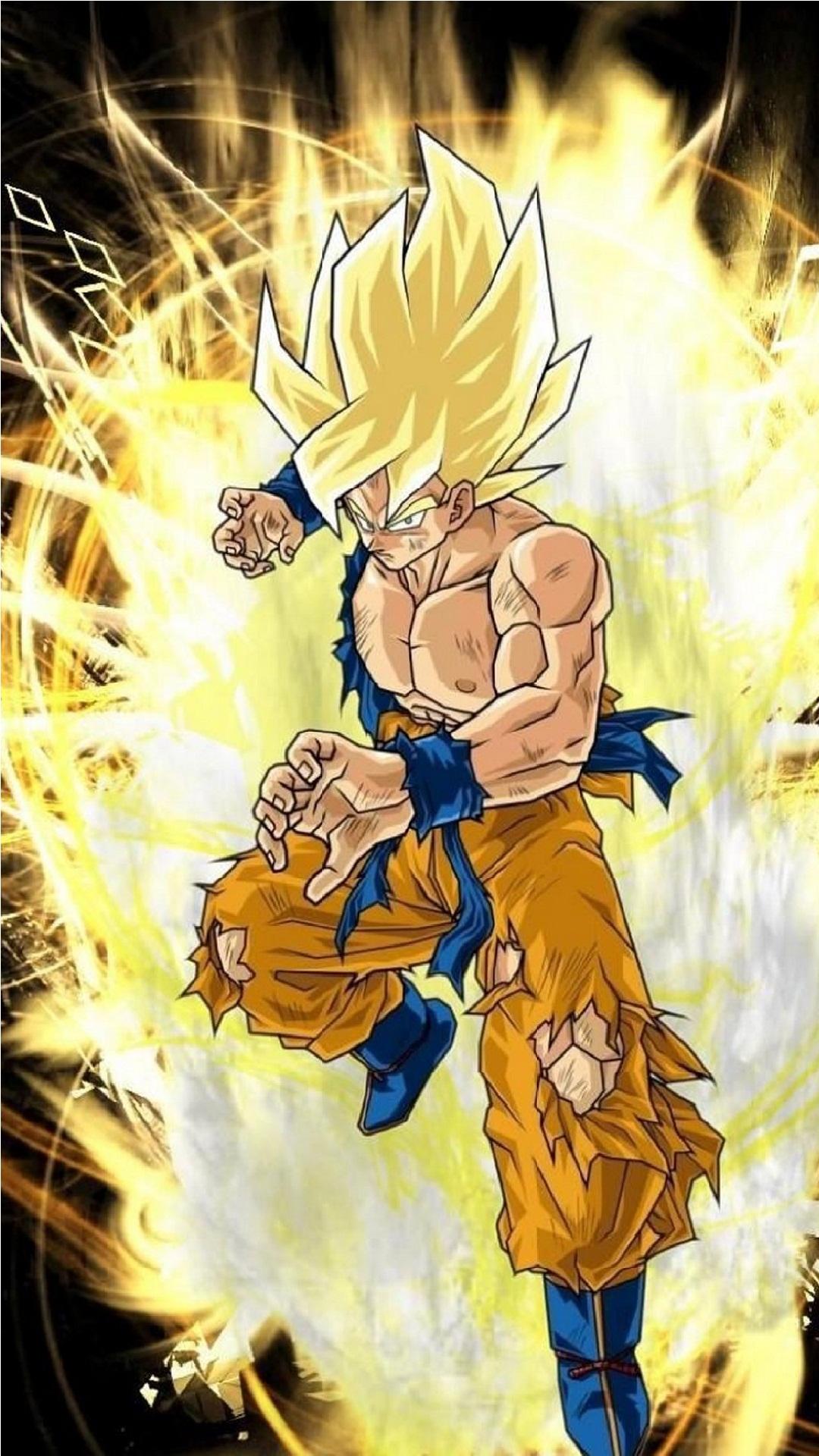 1080x1920 Goku Super Saiyan Character Wallpaper Free Download