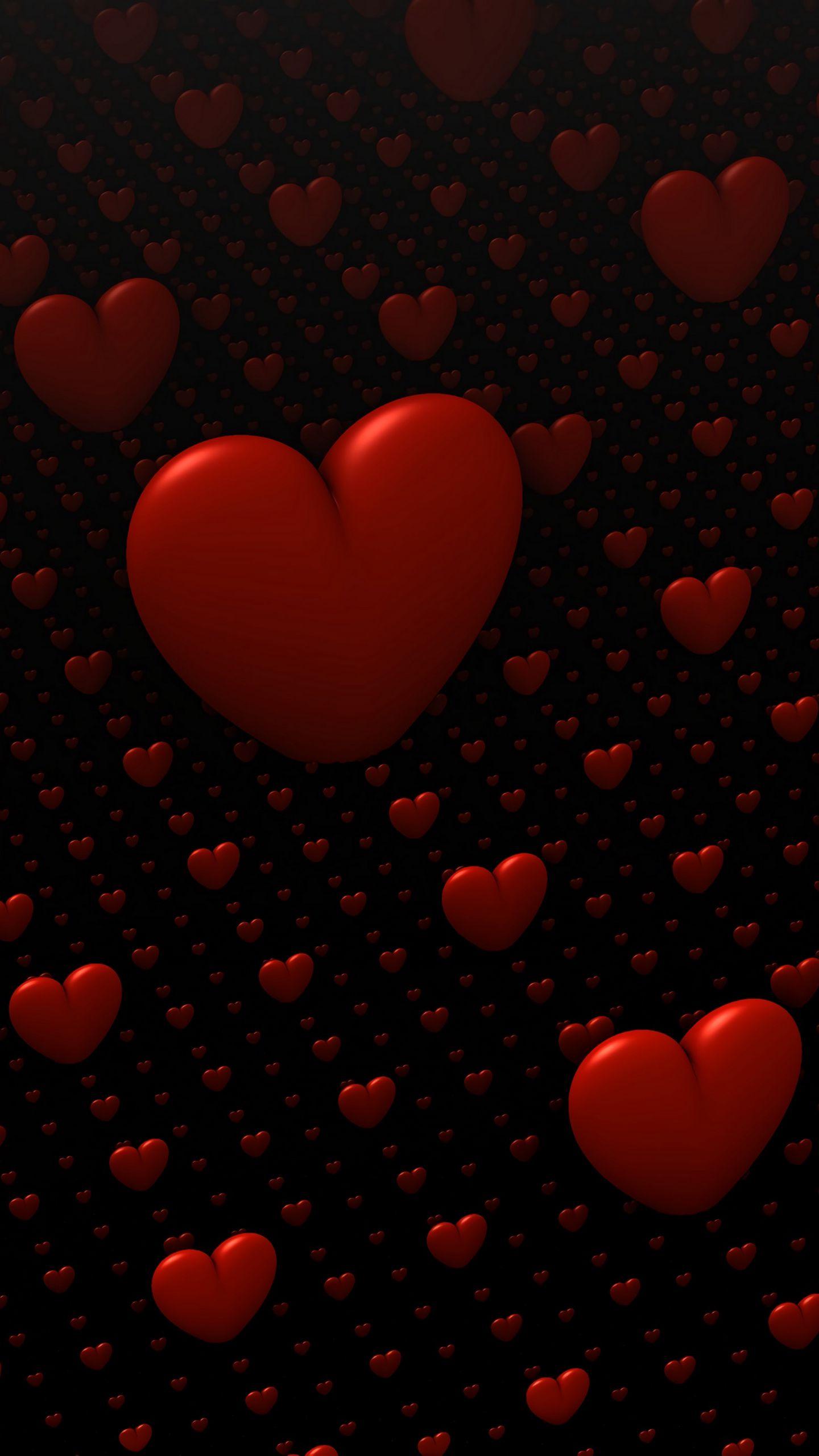 1440x2560 Download wallpaper 1440x2560 hearts, love, 3D, red qhd samsung galaxy s s edge, note, lg g4 HD background