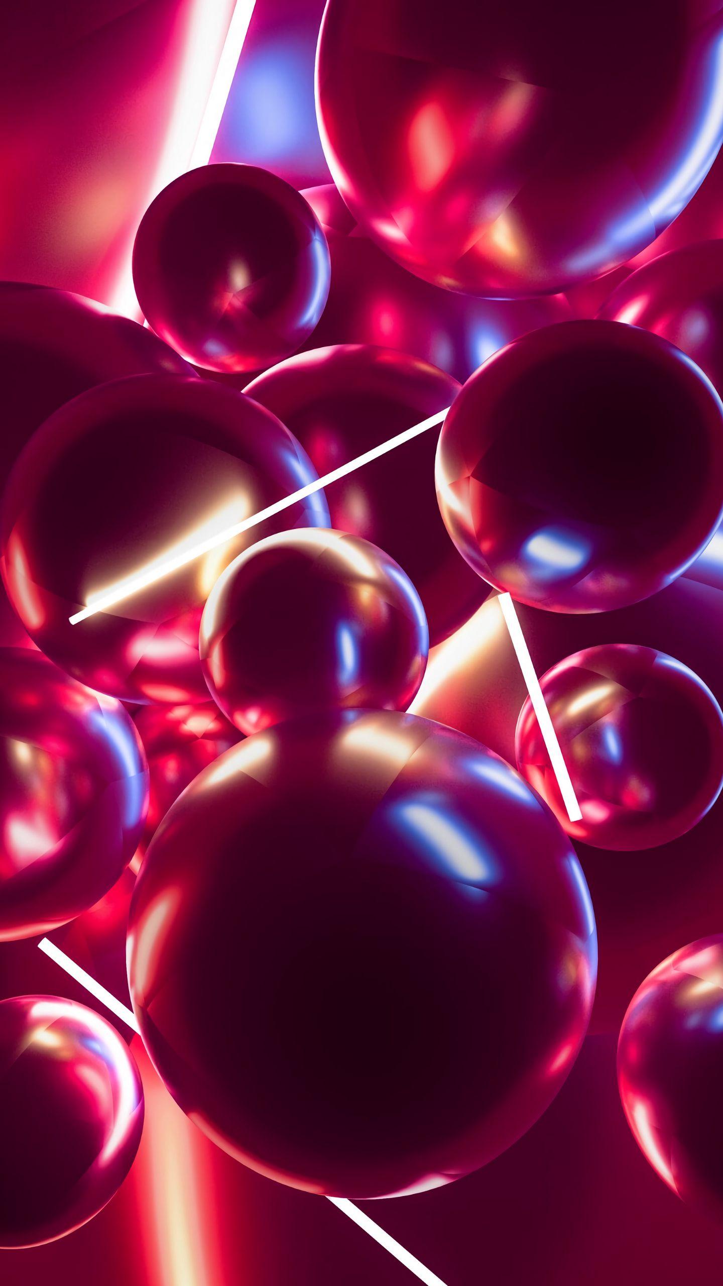 1440x2560 Download wallpaper 1440x2560 balls, neon, 3D qhd samsung galaxy s s edge, note, lg g4 HD background