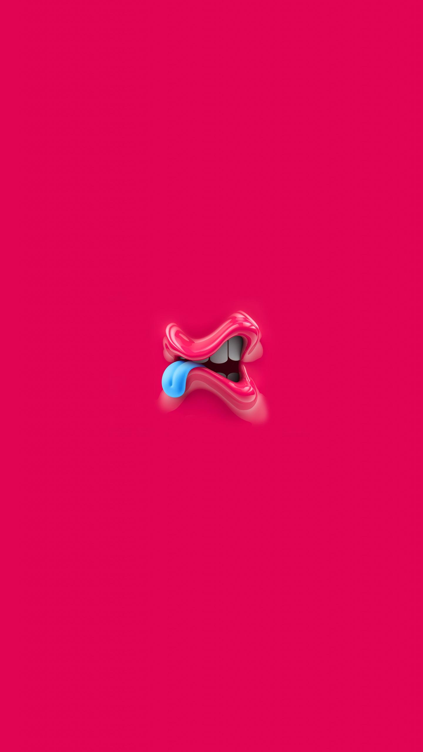1440x2560 Download 3D tongue, mouth, minimal wallpaper, 1440x QHD Samsung Galaxy S S Edge, Note, LG G4