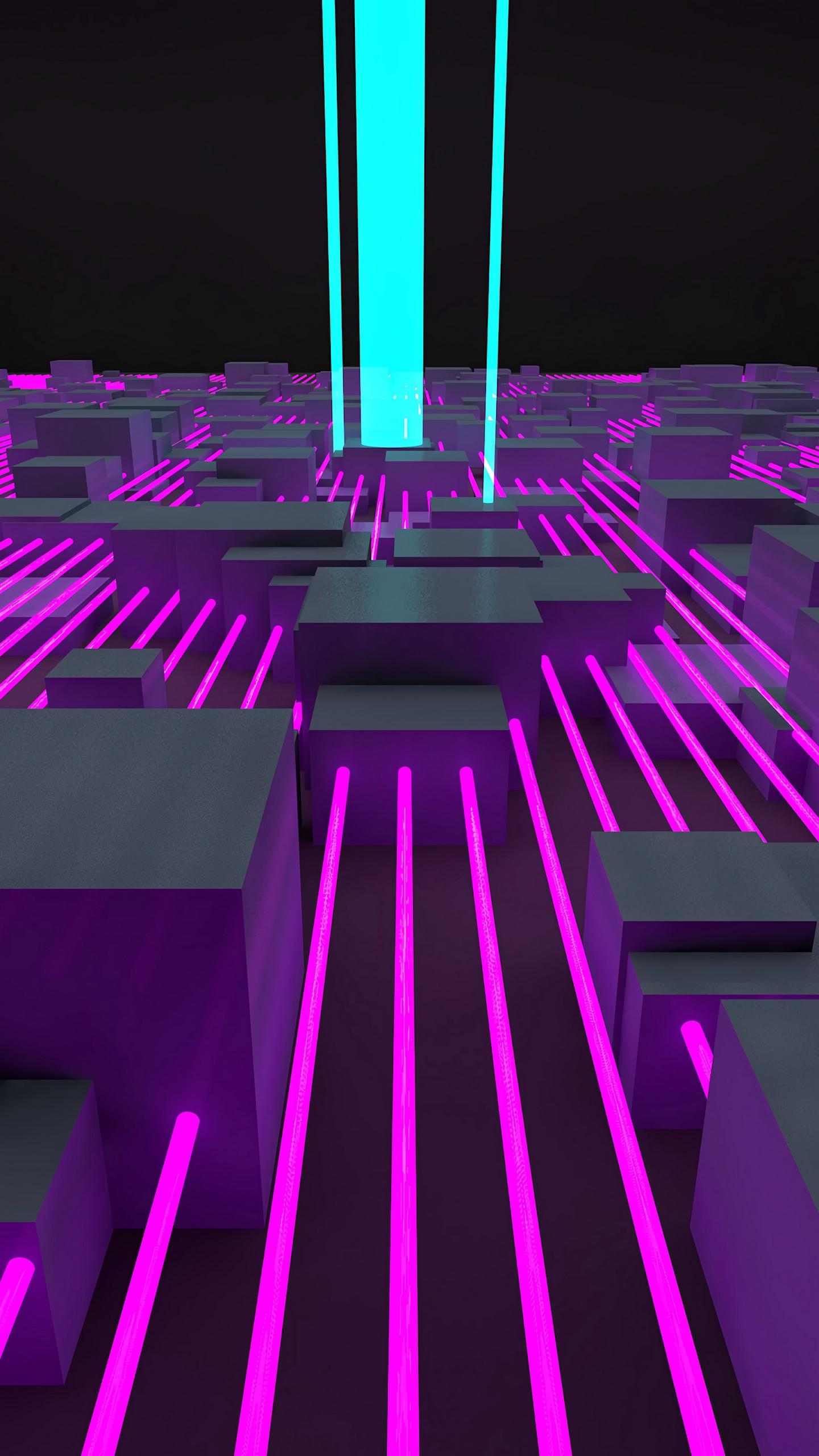 1440x2560 Wallpaper Structure, Lines, Cubes, 3D