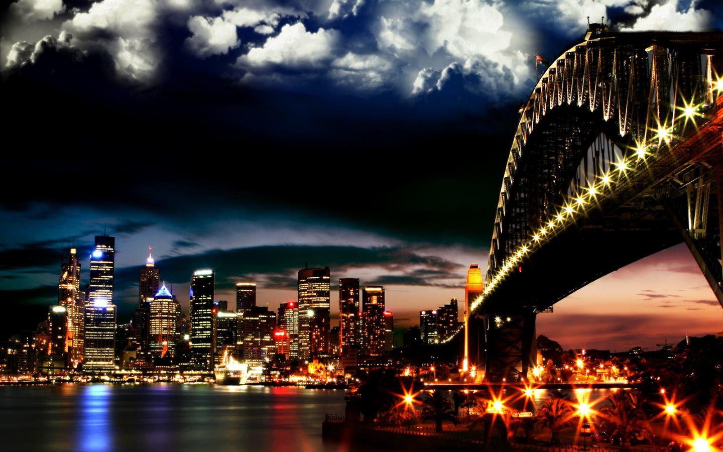 1440x900 Beautiful City Skyline Wallpaper