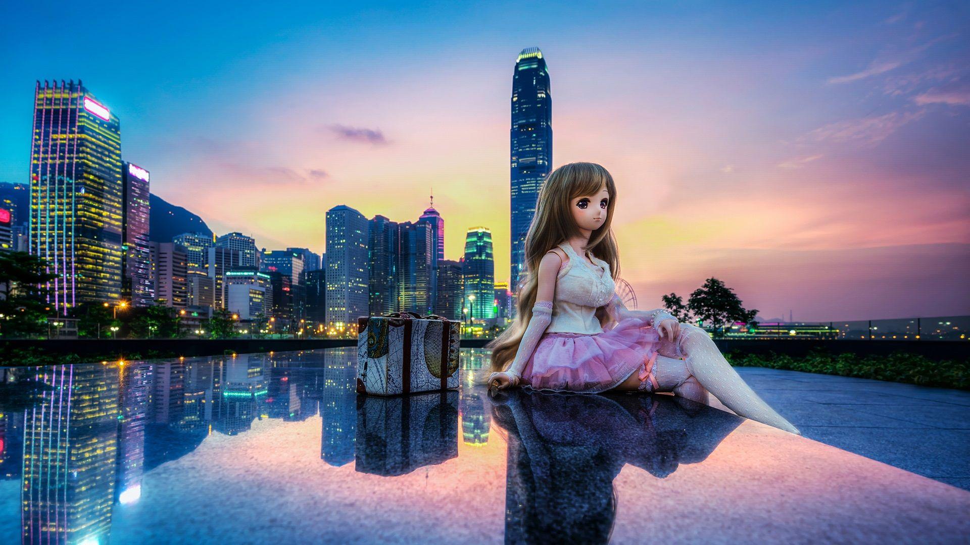 1920x1080 Wallpaper Hong Kong, China, city, buildings, toy, doll, beautiful (2022)