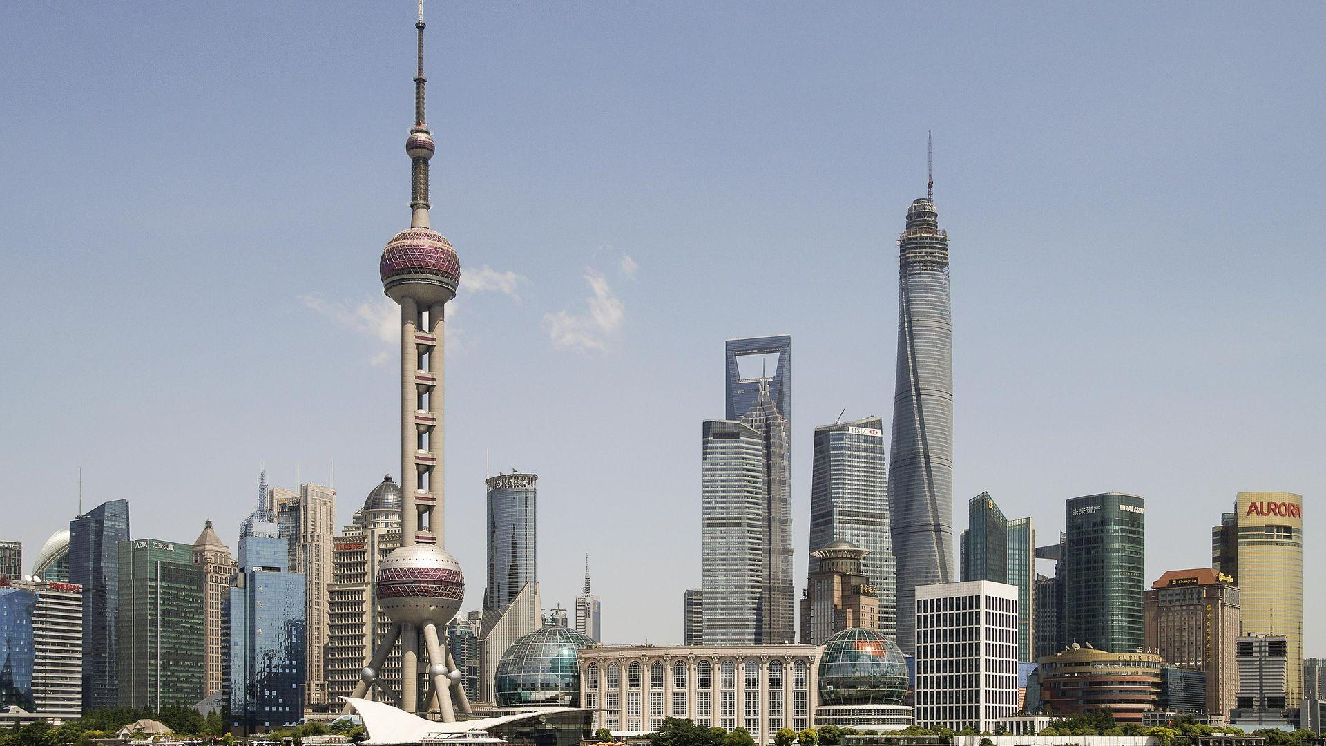 1920x1080 Shanghai China Skyscrapers Daylight View Wallpaper File HD