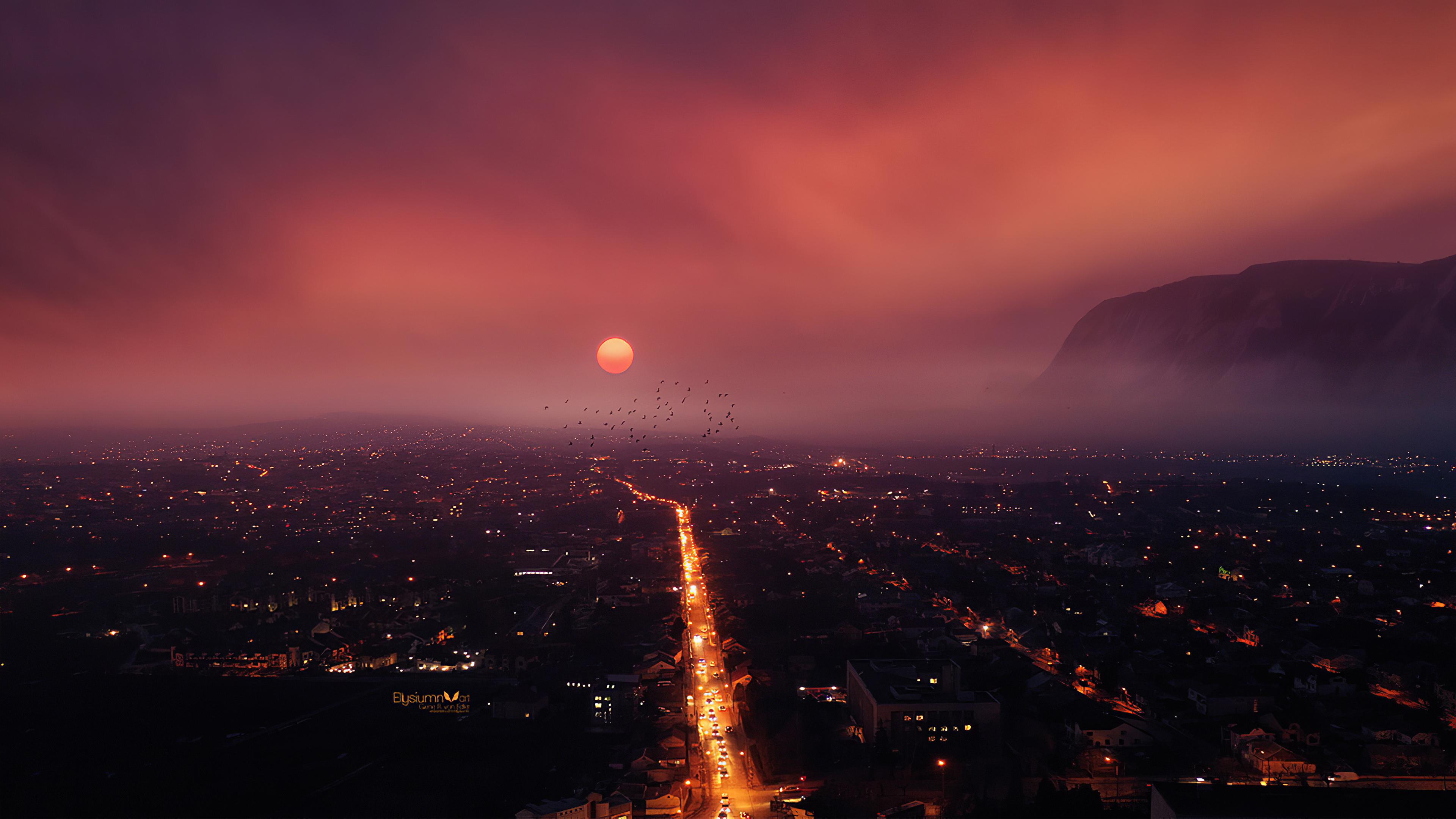 3840x2160 Beautiful City Morning Lights 4k, HD Artist, 4k Wallpaper, Image, Background, Photo and Picture