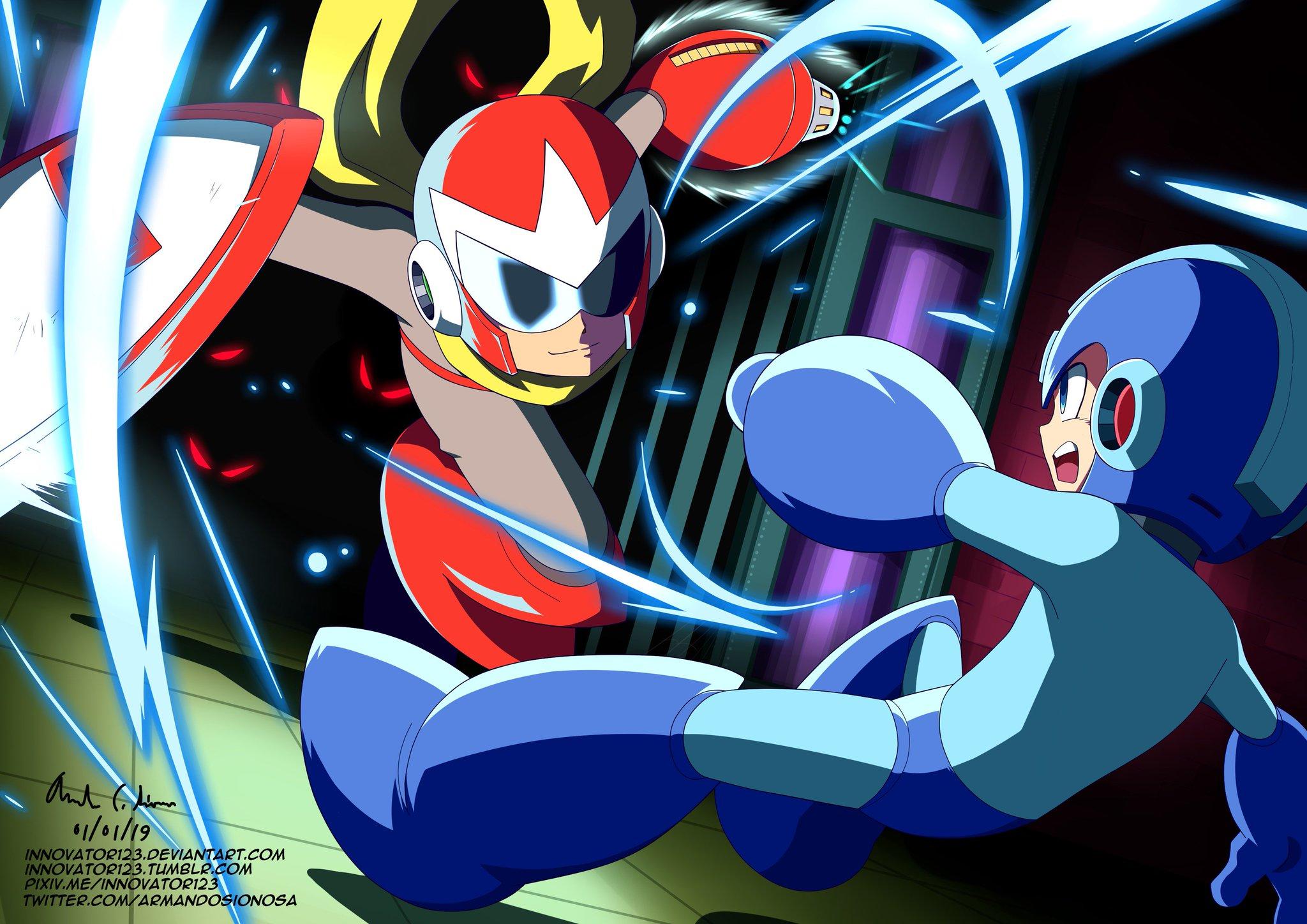 2048x1448 Innovator123 Man Vs Proto Man (Mega Man 7) Just Going To Chill And Make Some Personal Art On Day One. Before I Resume Work On Commissions Animations Tomorrow. :) #megaman7 #