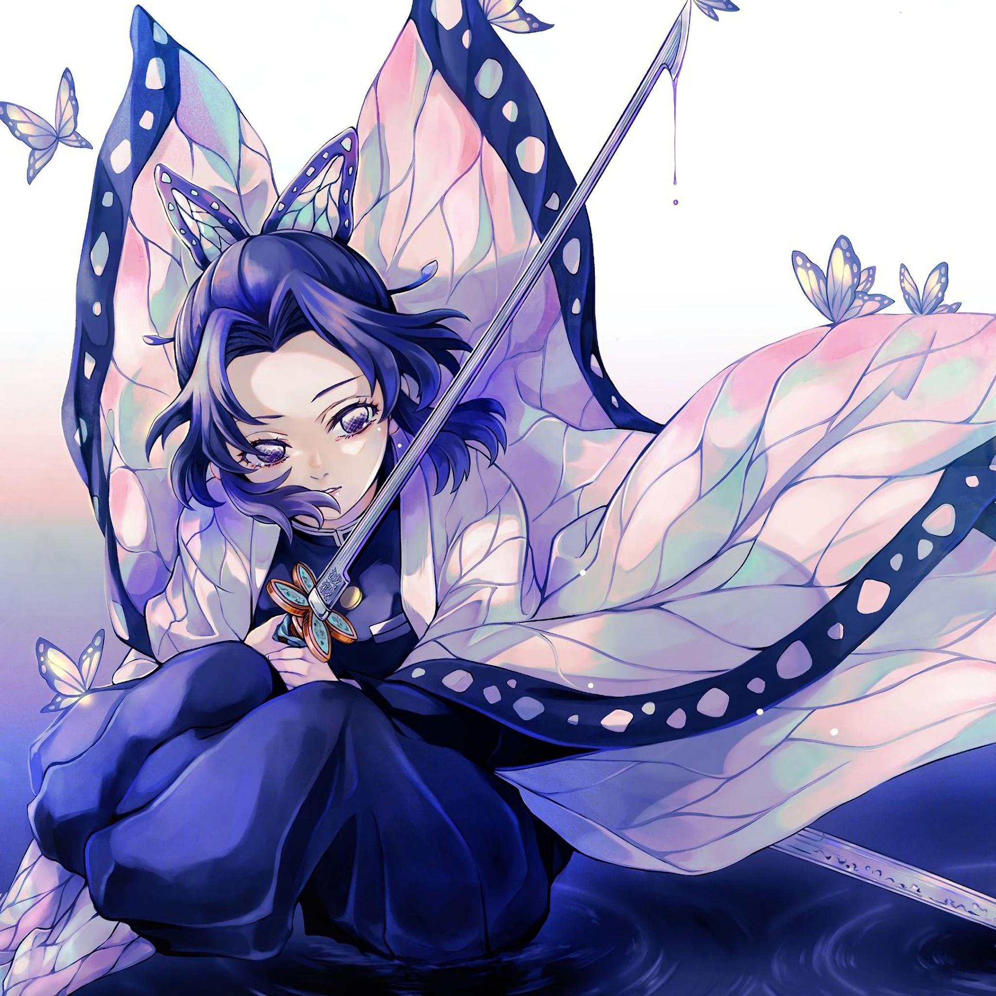 2048x2048 Shinobu Kocho Wallpaper 4K, Demon Slayer: Kimetsu no Yaiba, Anime