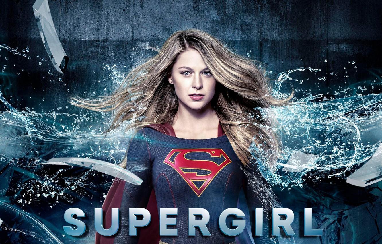1332x850 Wallpaper red, girl, logo, green eyes, dress, woman, blue, beautiful, singer, blonde, American, actress, DC Comics, Supergirl, powerful, strong image for desktop, section фильмы