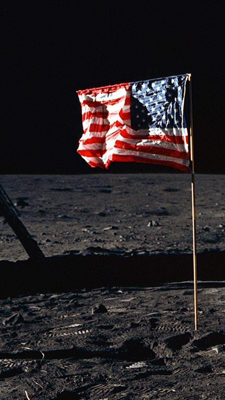 750x1334 American National Flag Flying Outer Space iPhone 8 Wallpaper Free Download