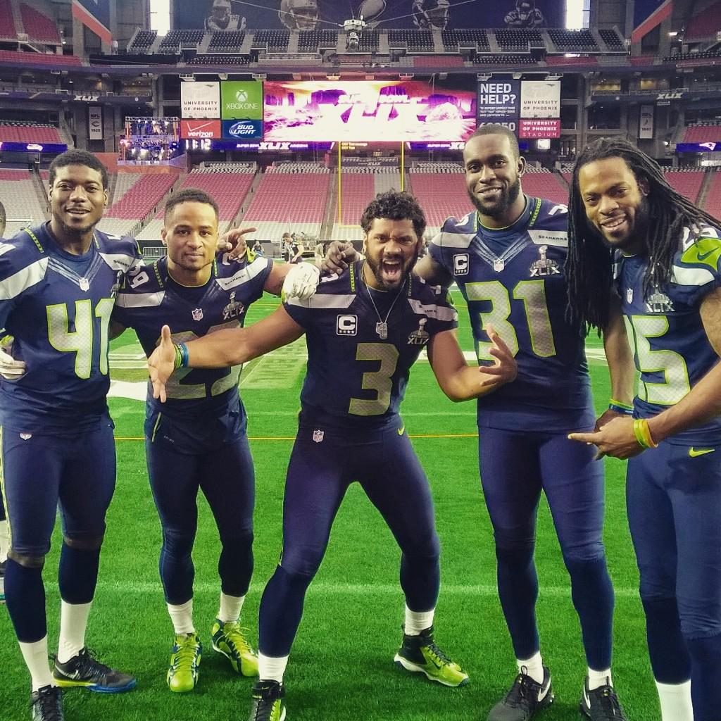 1024x1024 Russell Wilson Legion of Boom!!! And me. (The little guy in the middle) #MakeThemNotice
