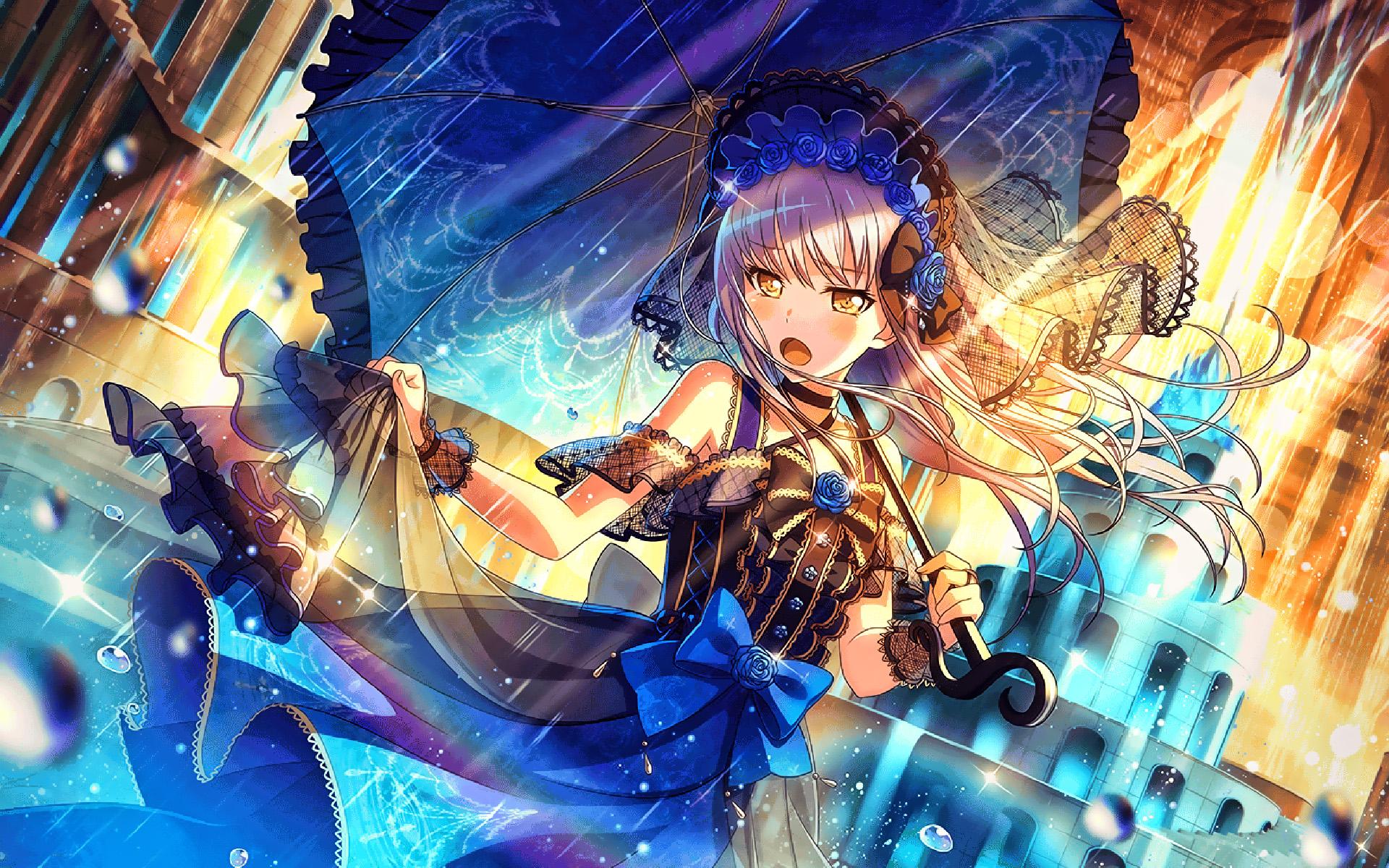 1920x1200 Download wallpaper Minato Yukina, rain, BanG Dream, protagonist, artwork, Yukina Minato, manga, BanG Dream Girls Band Party for desktop with resolution 1920x1200. High Quality HD picture wallpaper