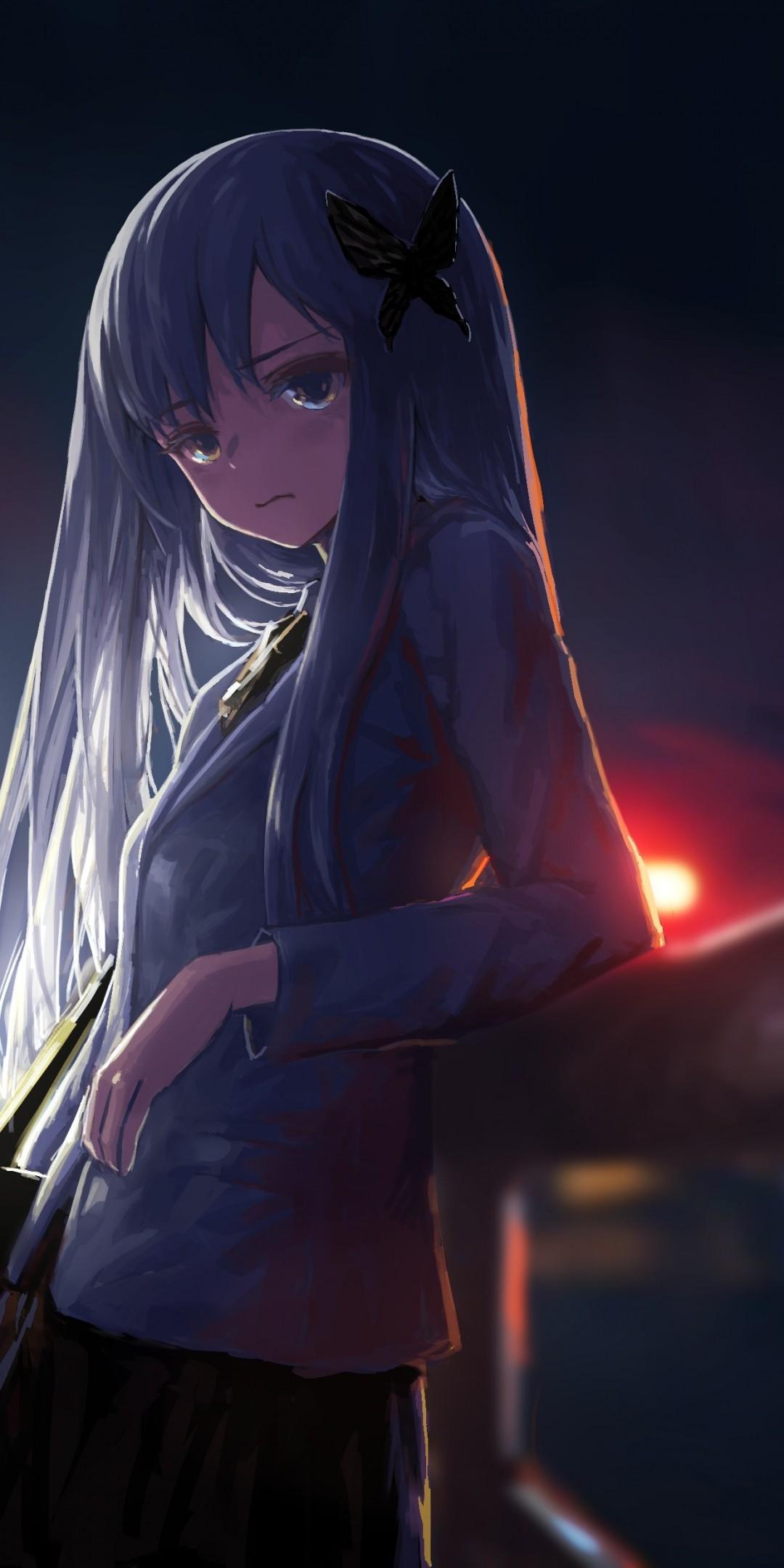 1080x2160 Minato Yukina, Bang Dream, Night Time, School Uniform