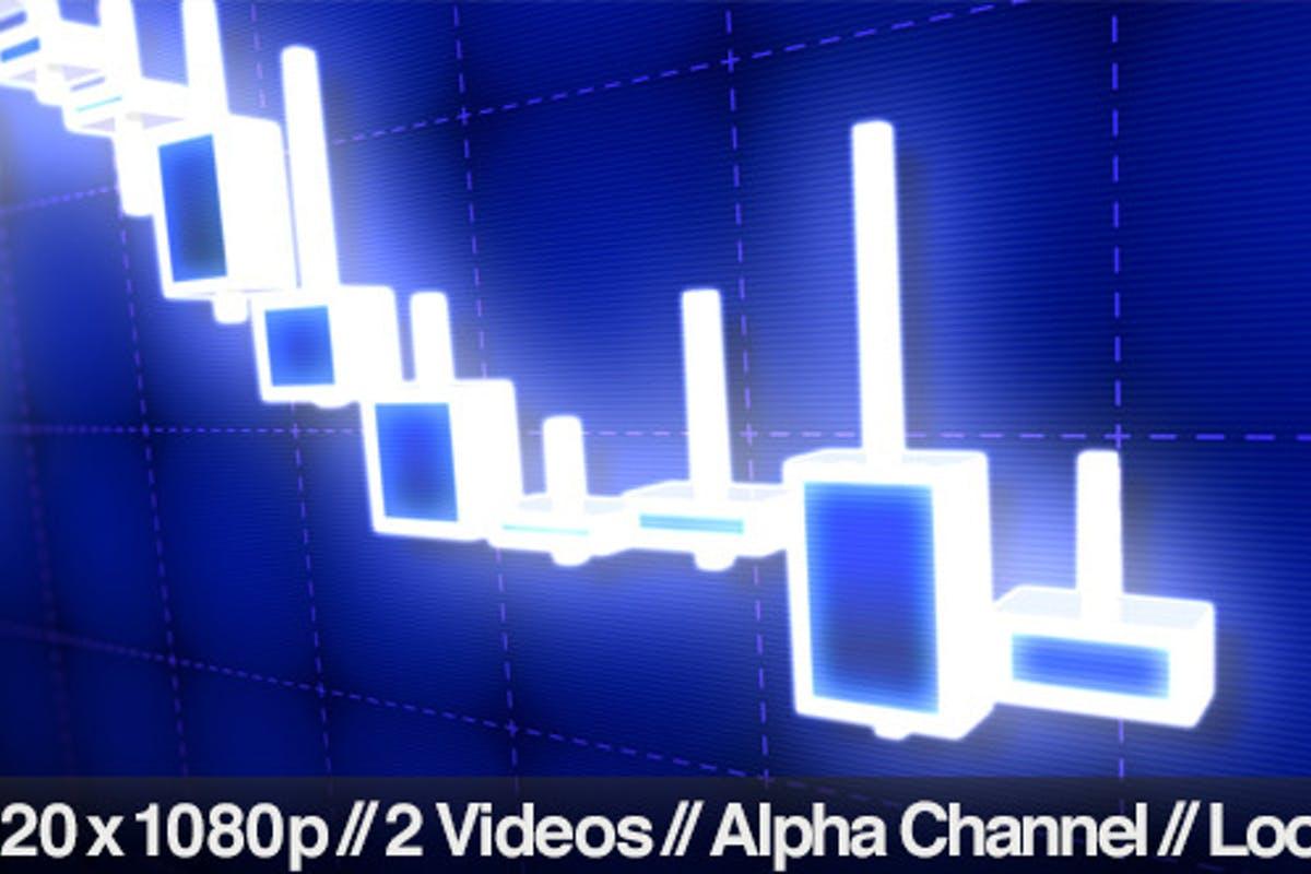 1200x800 3D Stock Market Candlestick Trading Chart, Stock Video