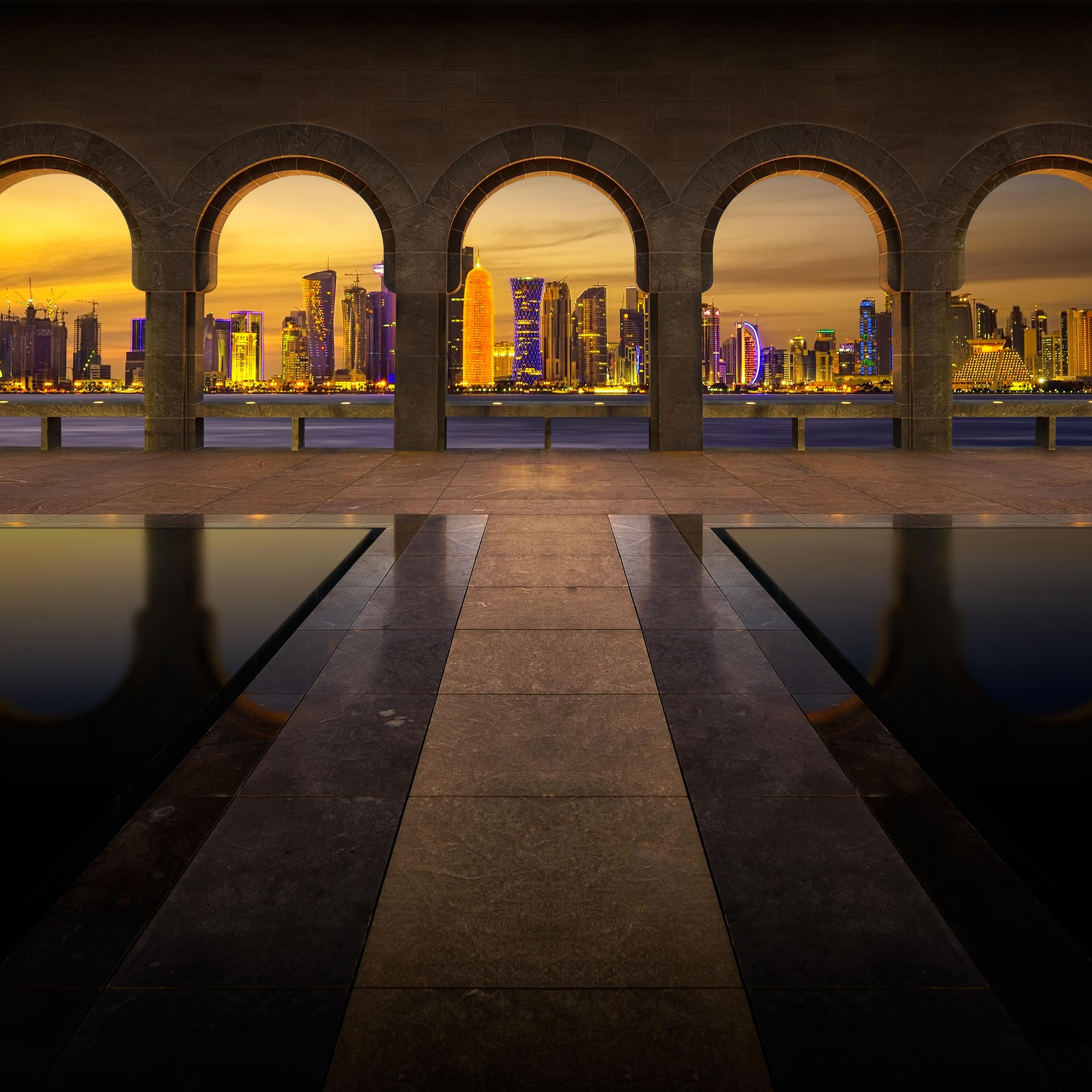 2732x2732 Museum of Islamic Art Wallpaper 4K, Doha, Qatar, Arches, World