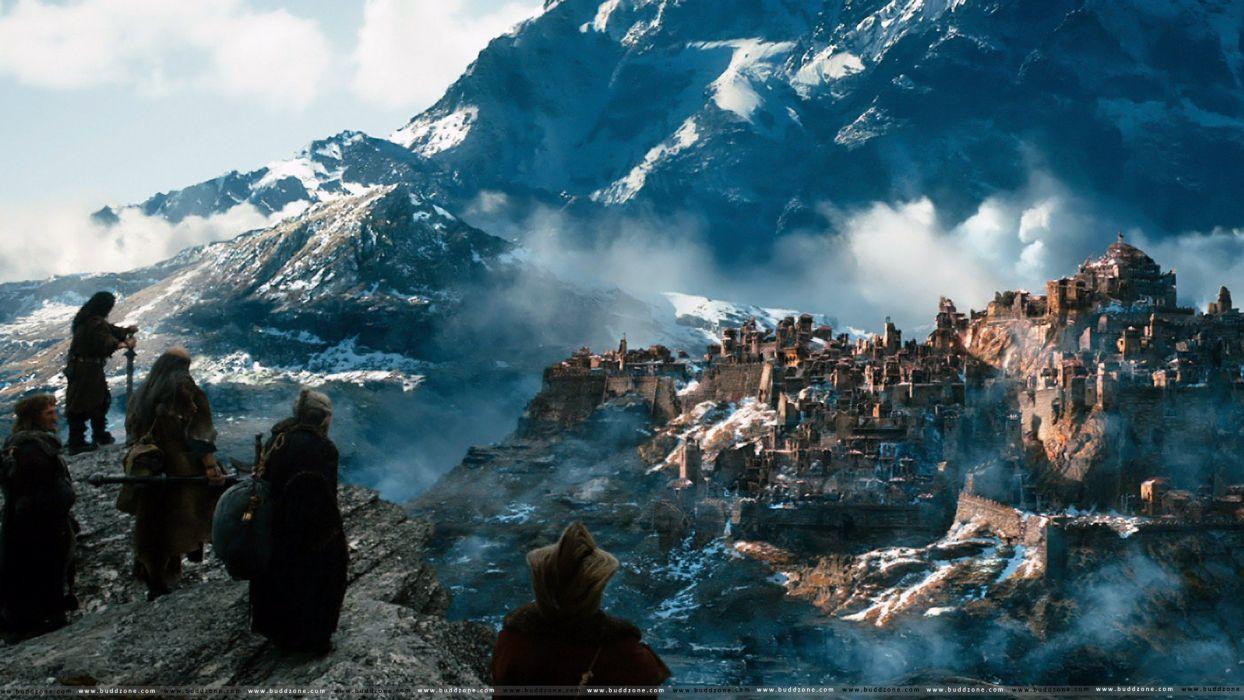 1244x700 City mountain hobbit lord rings lotr fantasy movie film smog