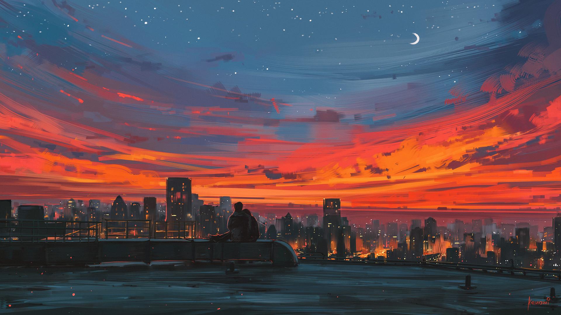 1920x1080 aesthetic laptop wallpaper, sky, skyline, city, cityscape, metropolitan area