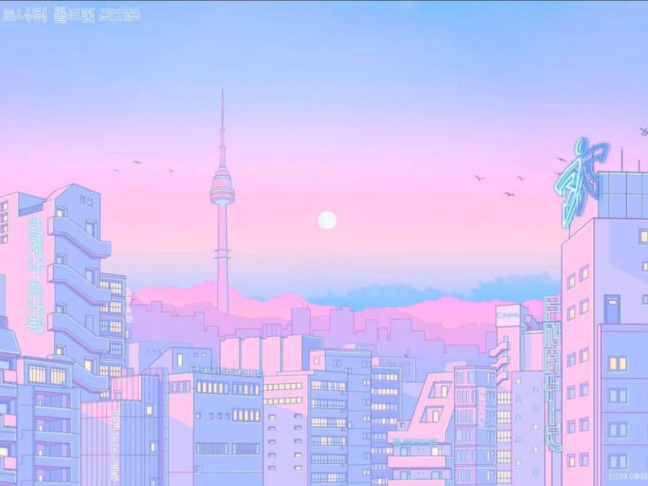 1280x960 Pastel Retro Anime Aesthetic Desktop Wallpaper • Wallpaper For You