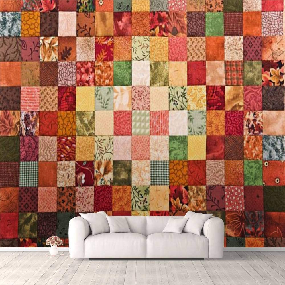 1000x1000 3D Wallpaper Quilt Background Patchwork Pattern Stock Picture Royalty Free Self Adhesive Bedroom Living Room Dormitory Decor Wall Mural Stick and Peel Background Wall Ceiling Wardrobe Sticker : Tools & Home