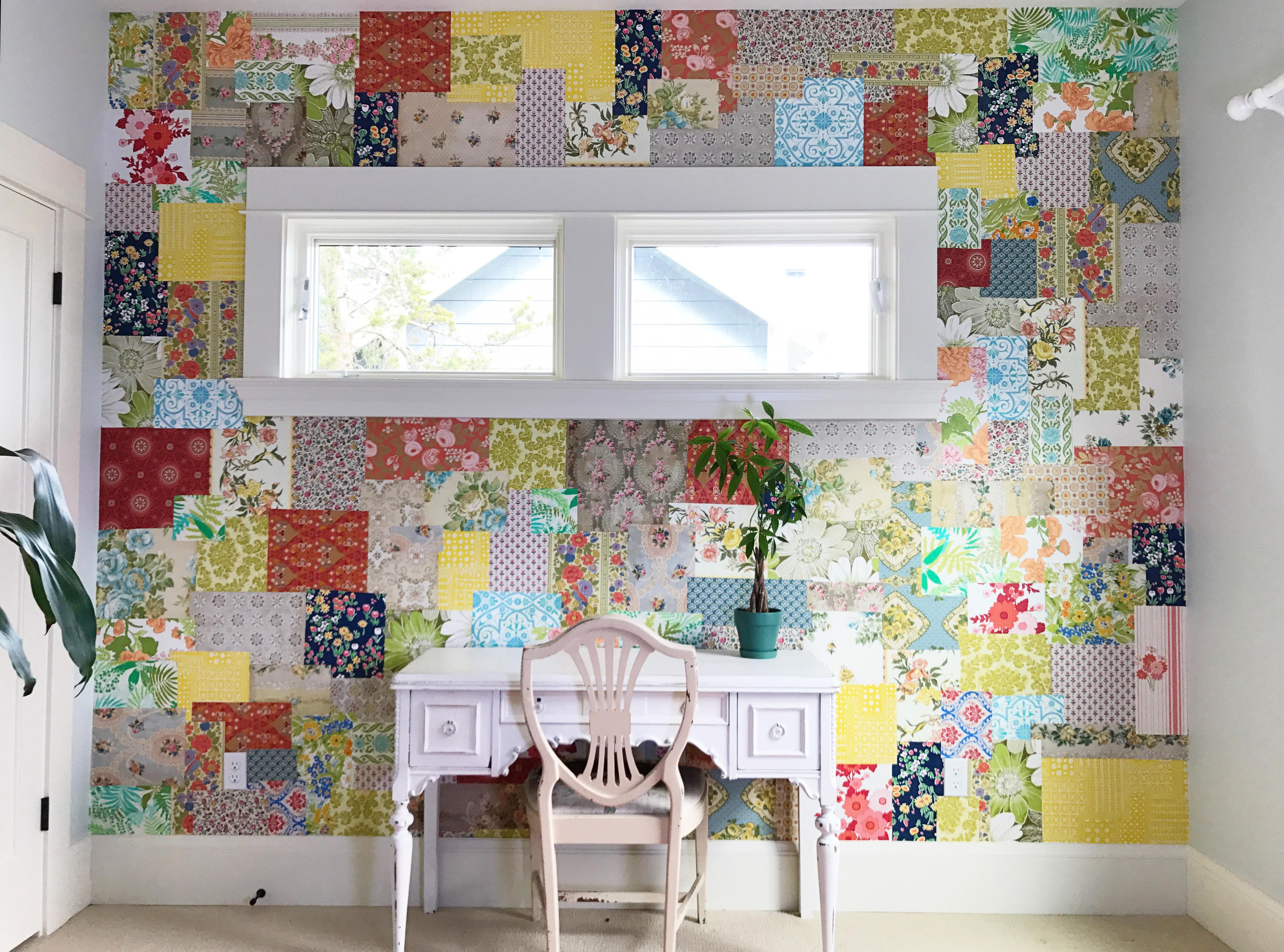 3990x2958 How to make a patchwork wallpaper wall. Kelly Rae Roberts