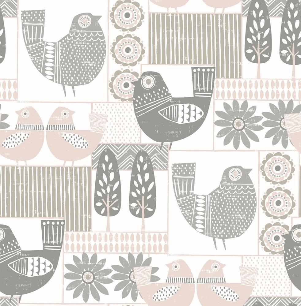 982x1000 NuWallpaper 30.75 Sq Ft Grey Vinyl Animals Self Adhesive Peel And Stick Wallpaper In The Wallpaper Department At