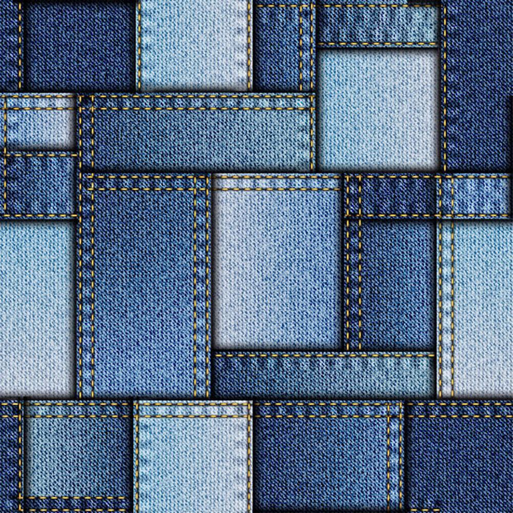 1000x1000 Patchwork of denim fabric Wall Mural Wallpaper. Canvas Art Rocks