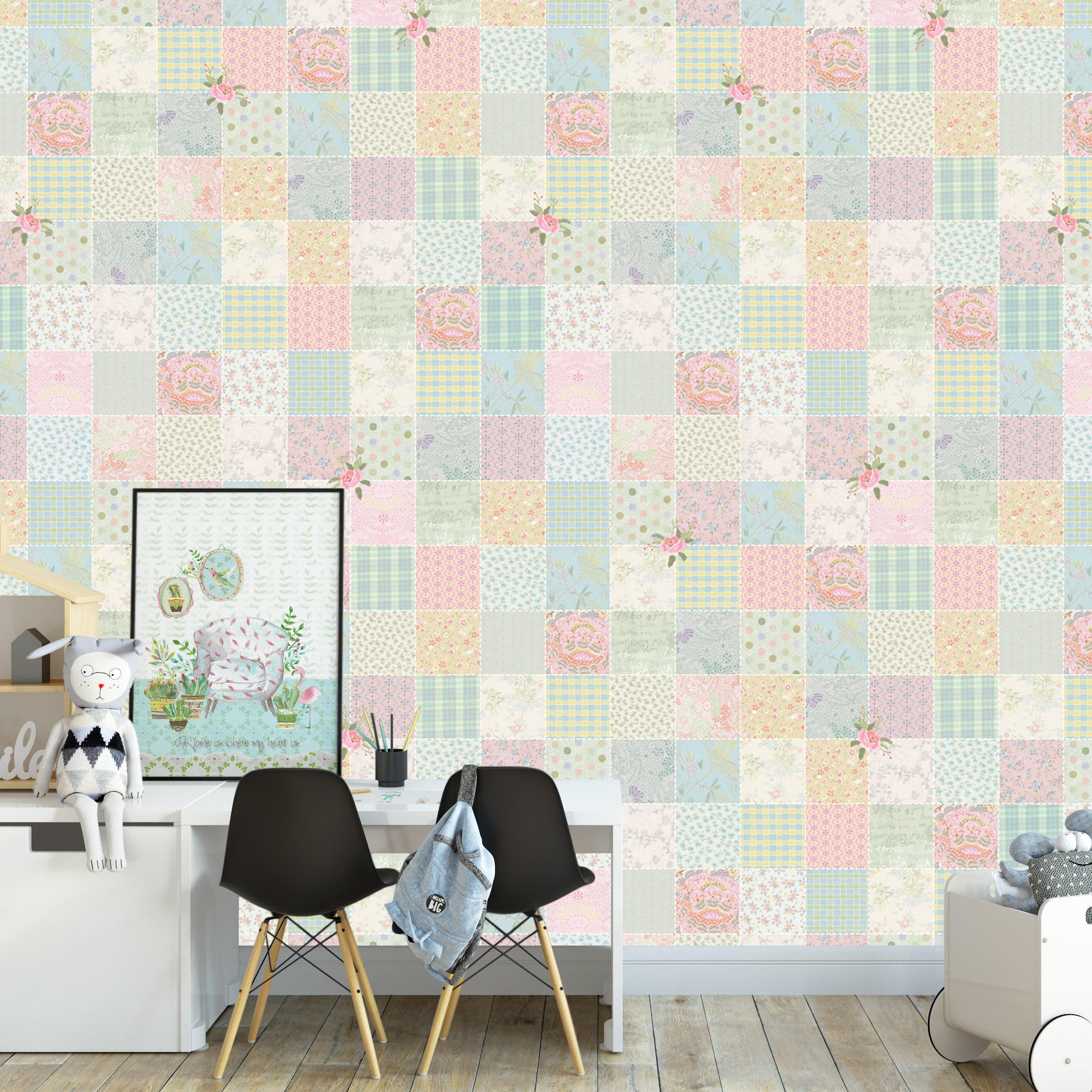 2662x2662 Patchwork Wallpaper Nursery Wallpaper Baby Nursery