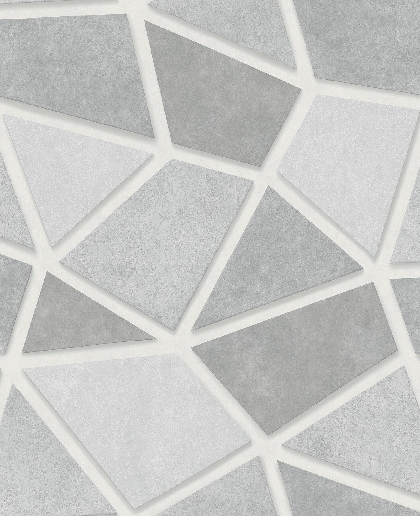 1464x1800 Decorline Coty Silver Geometric Patchwork Wallpaper in the Wallpaper department at