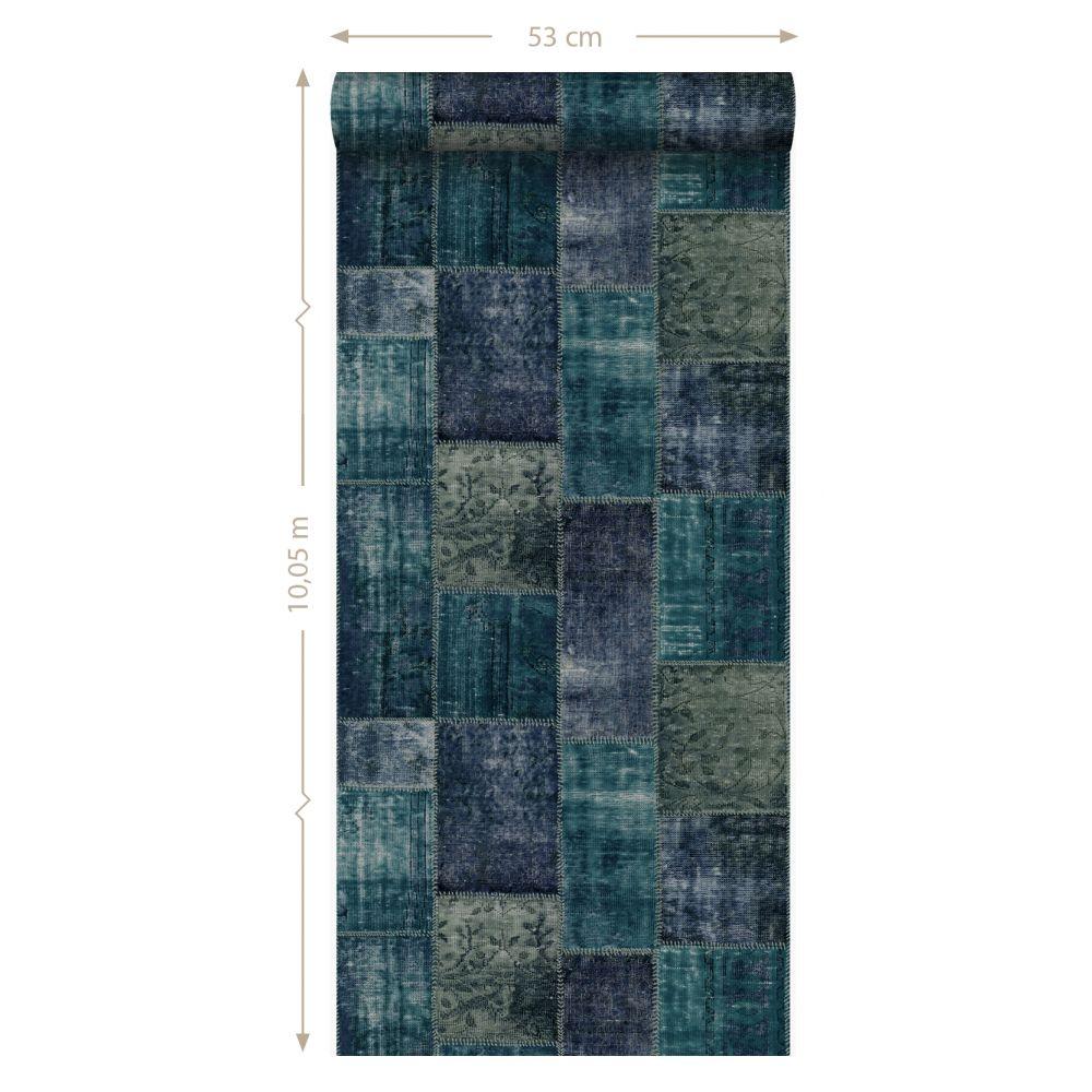 1000x1000 wallpaper patchwork kilim emerald green