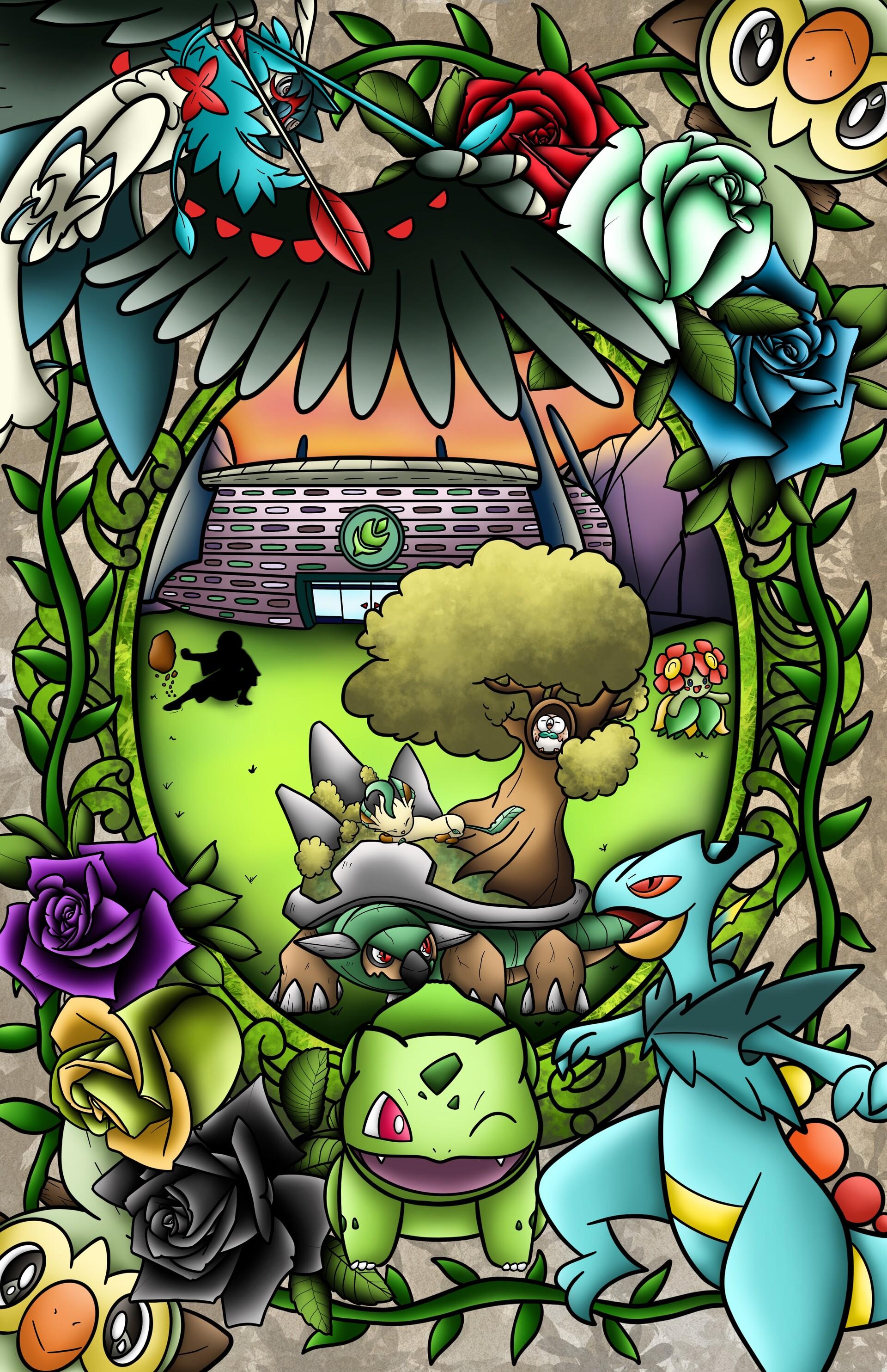 1920x2967 Grass Type Pokémon Piece