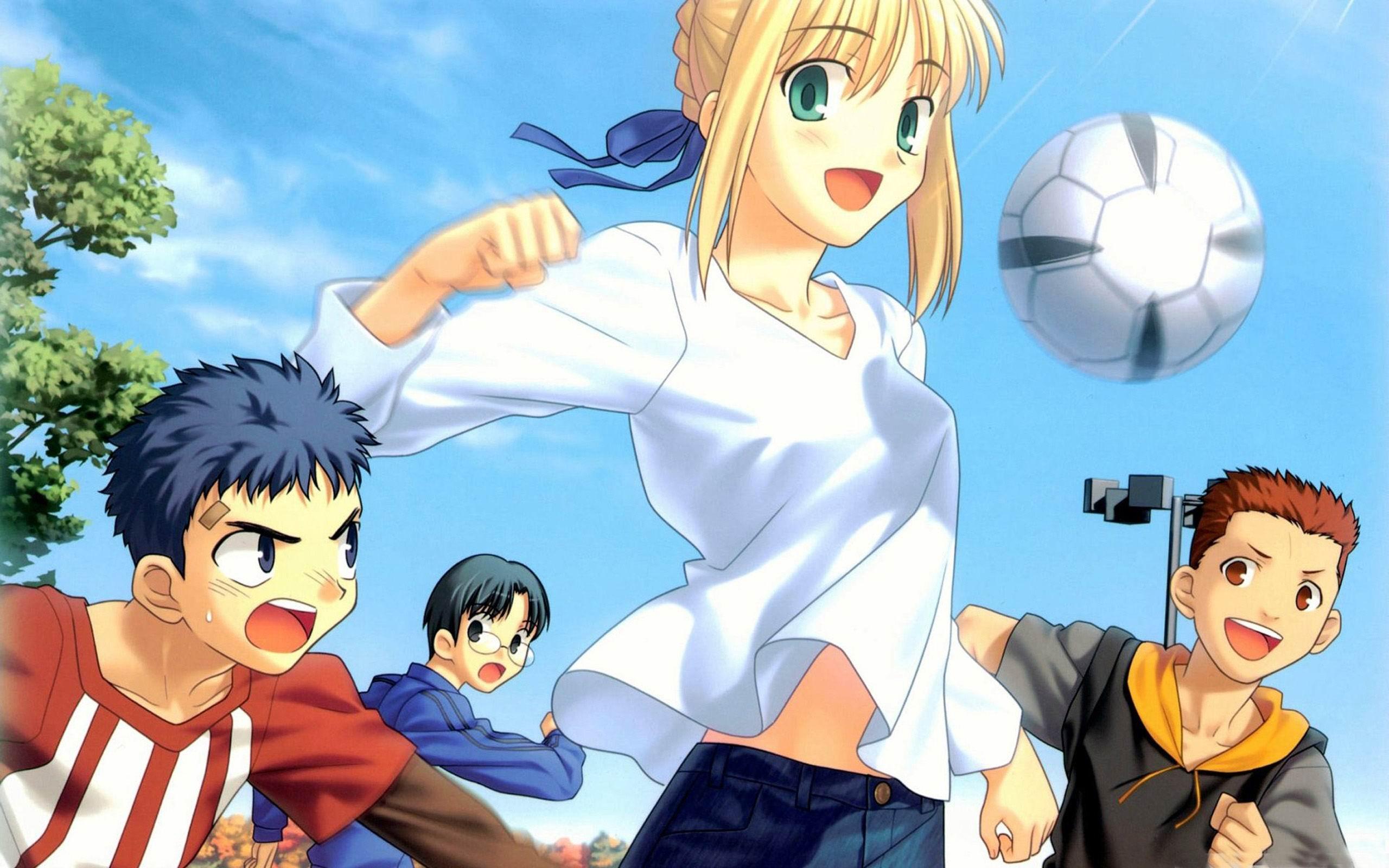 2560x1600 Soccer Girl Anime Characters Wallpaper