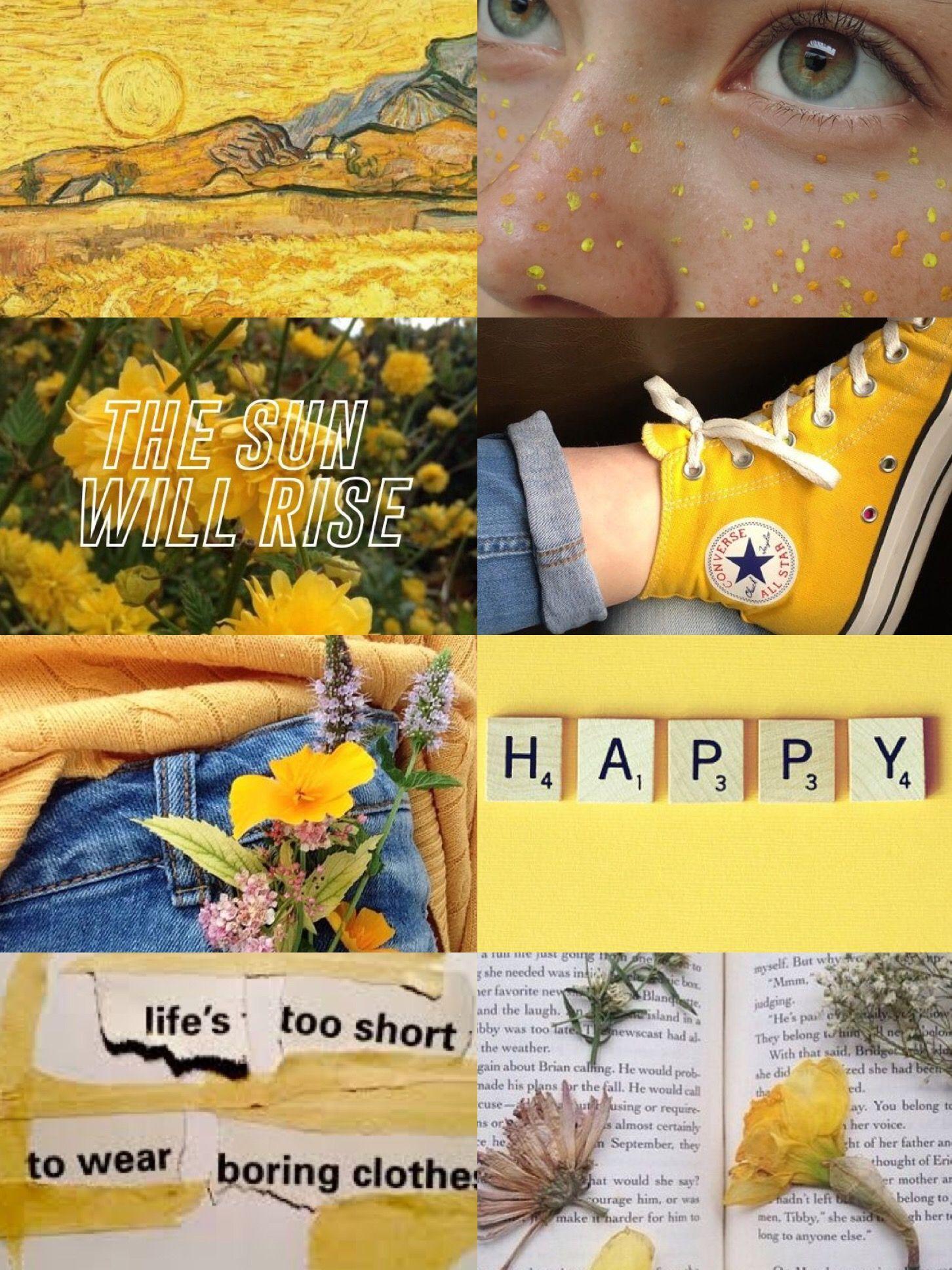 1452x1936 Happy yellow aesthetic. Aesthetic collage, Yellow aesthetic