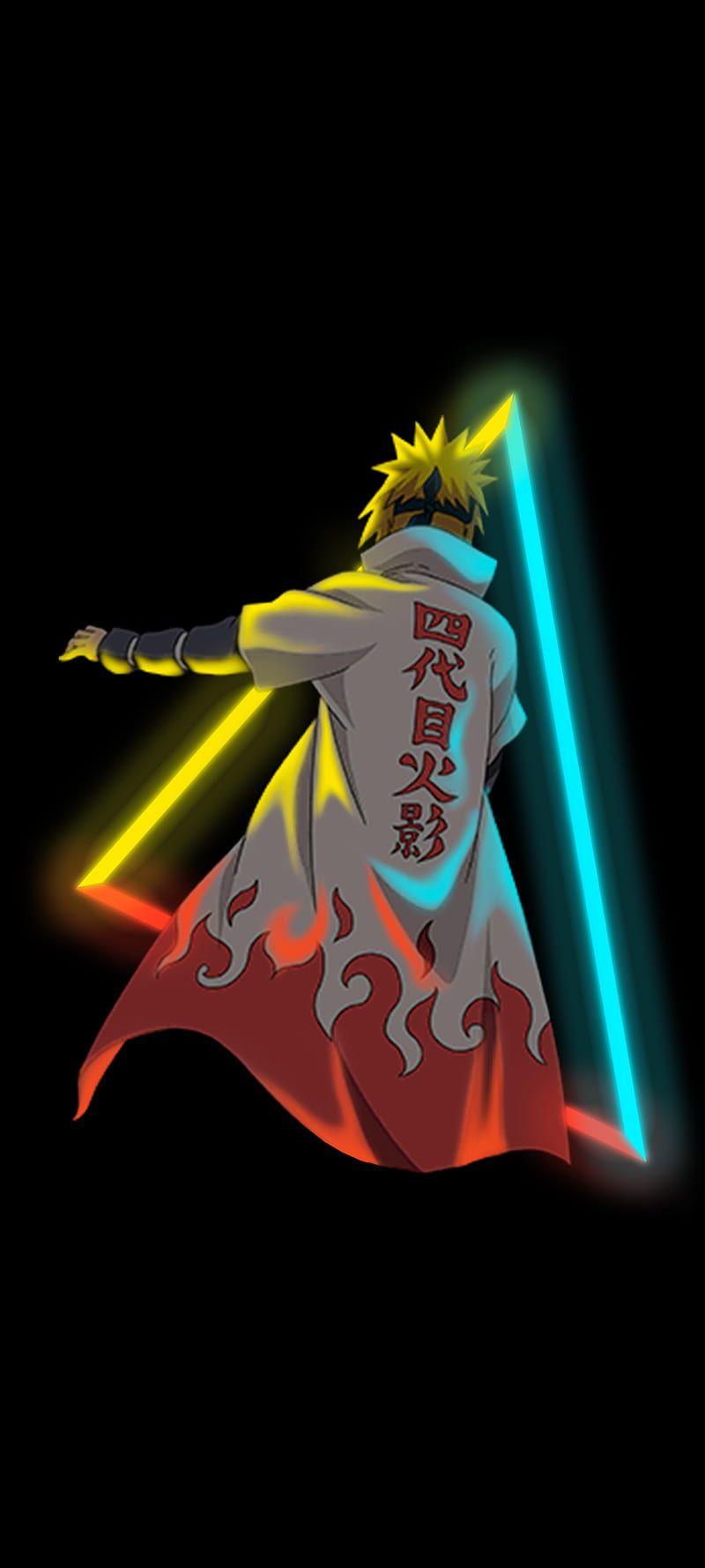 800x1778 Minato Neon, naruto, black, shippuden, simple, hokage, anime, HD mobile wallpaper. Naruto phone wallpaper, Naruto wallpaper iphone, Anime wallpaper