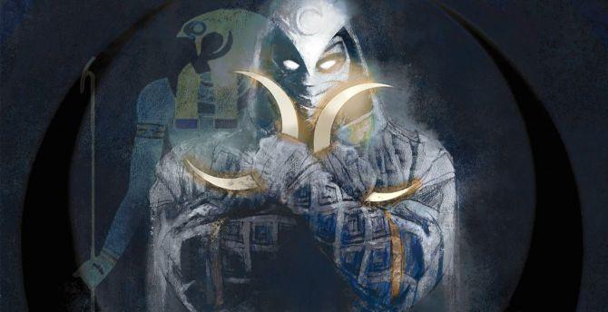 670x344 Moon knight, empire cover, marvel series, art wallpaper, HD image, picture, background, e8d45f
