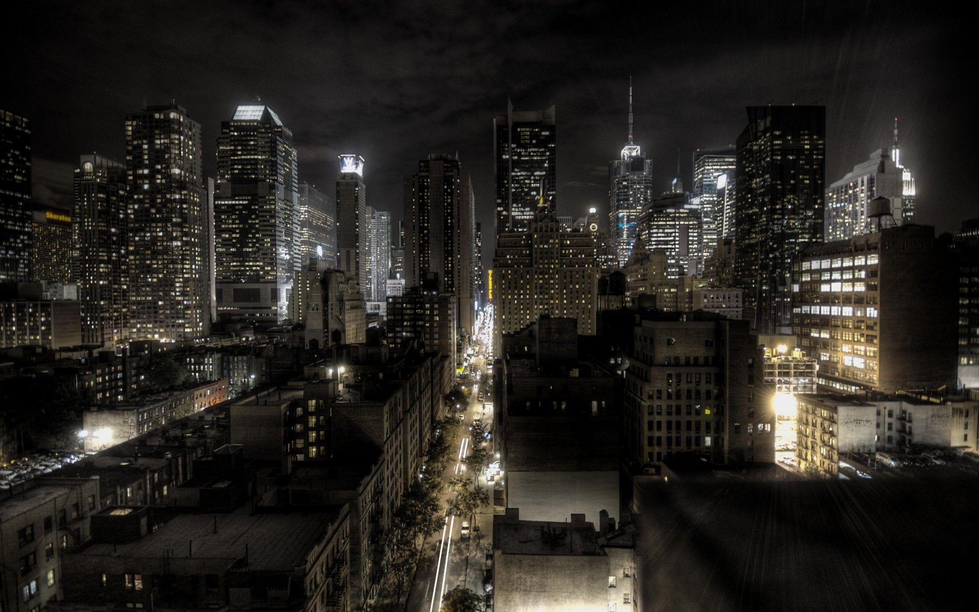 1920x1200 Hình nền đèn thành phố New York cảnh quan thành phố đêm