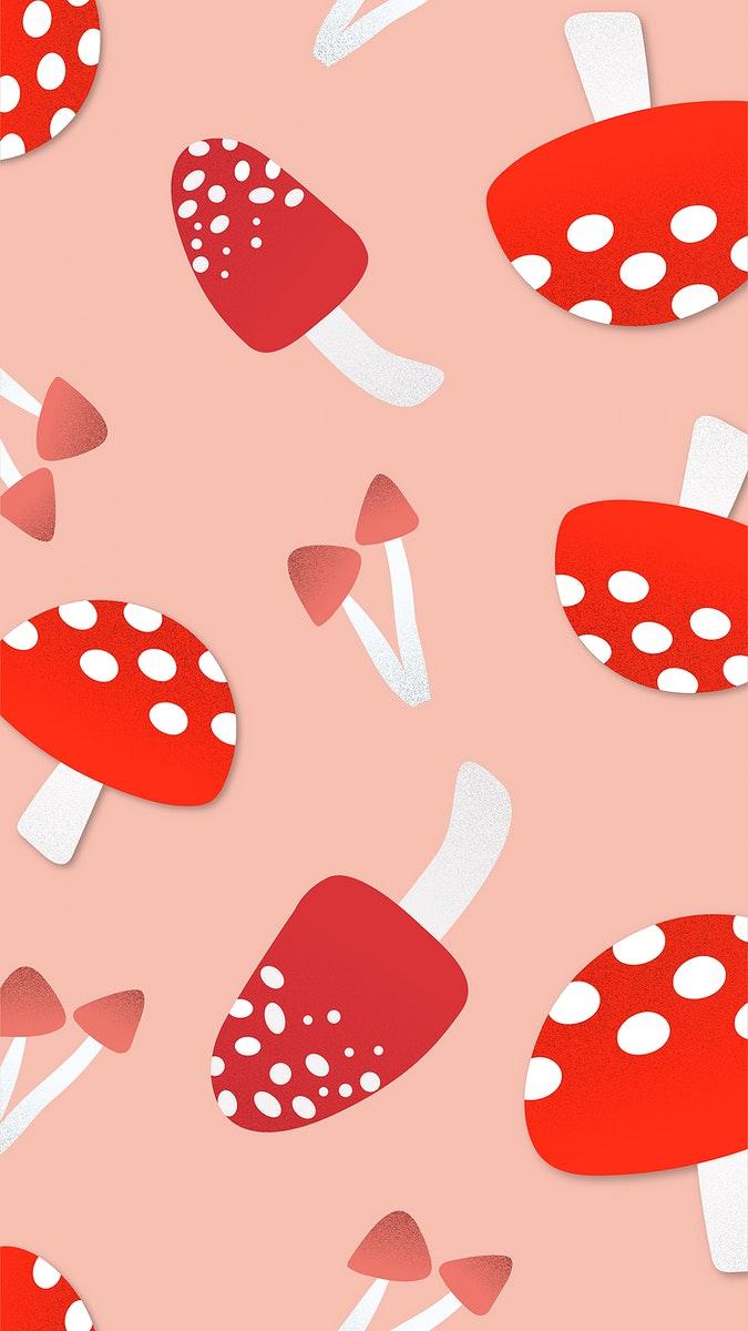 675x1200 Mushroom phone wallpaper, cute food