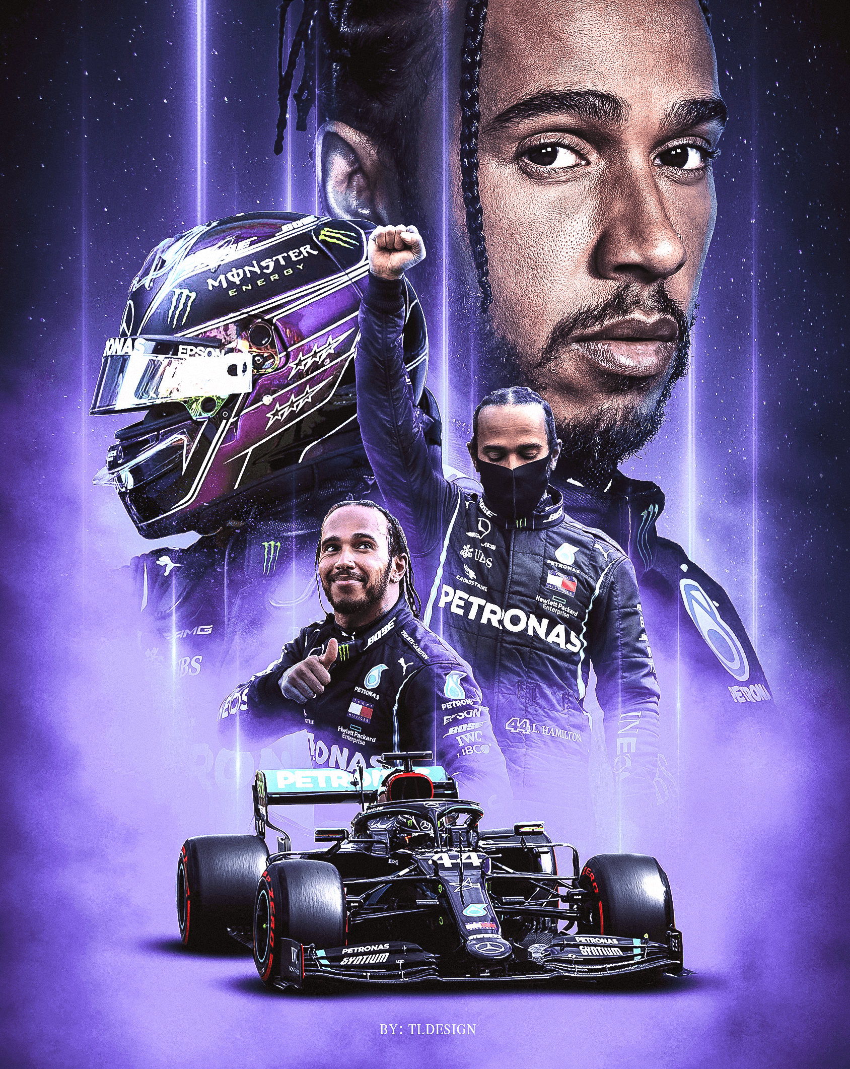 1688x2122 Lewis Hamilton F1 Car 2021 Wallpaper