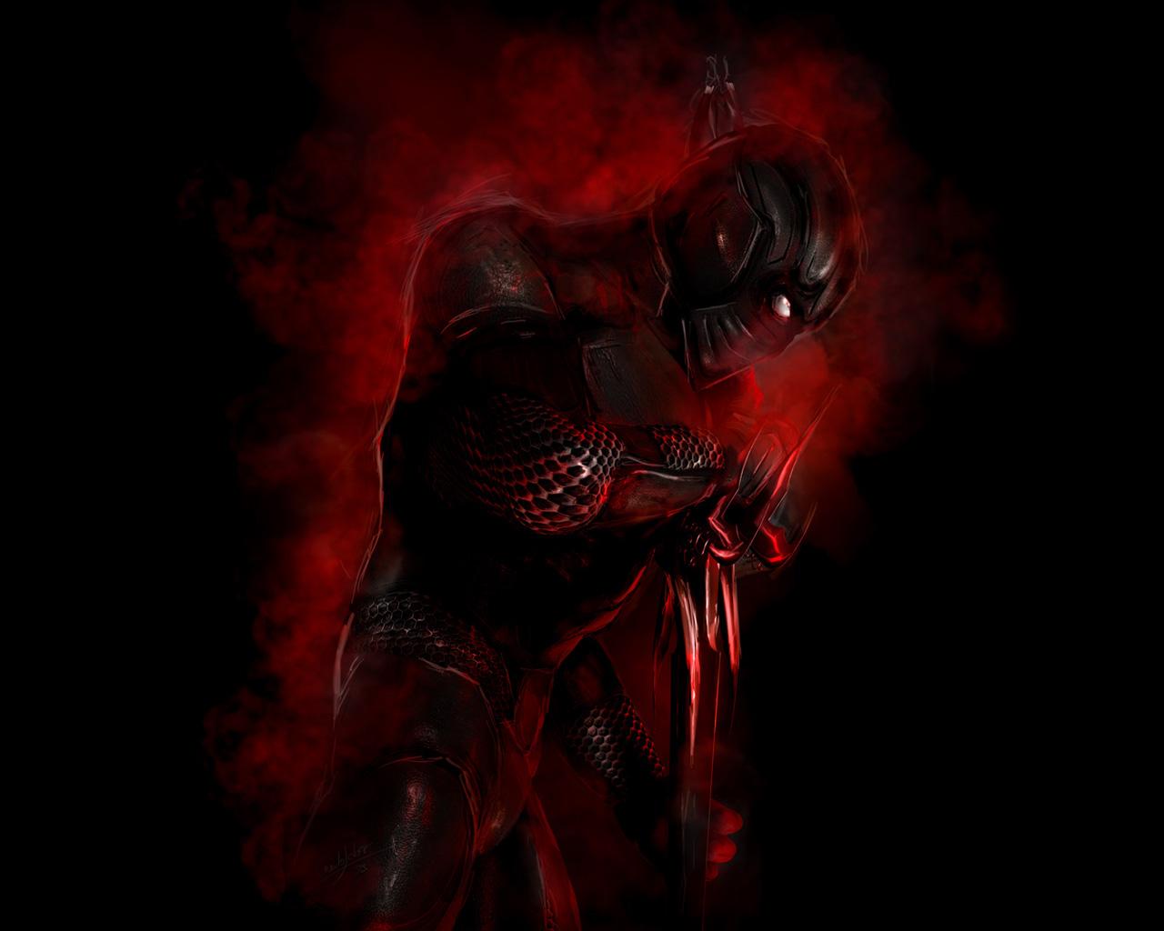 1280x1024 Red And Black Skull Wallpaper