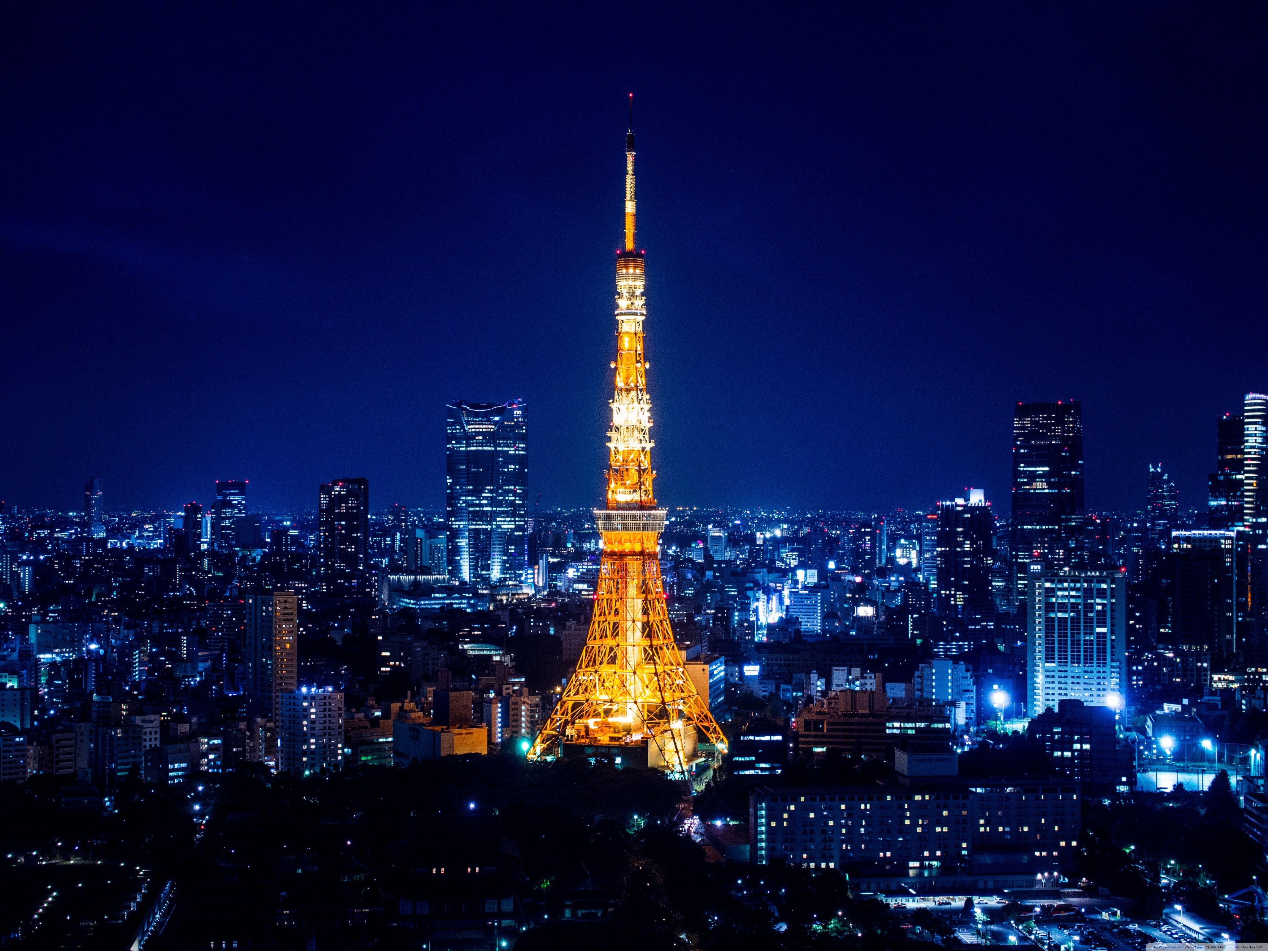4096x3072 Big City at Night Wallpaper