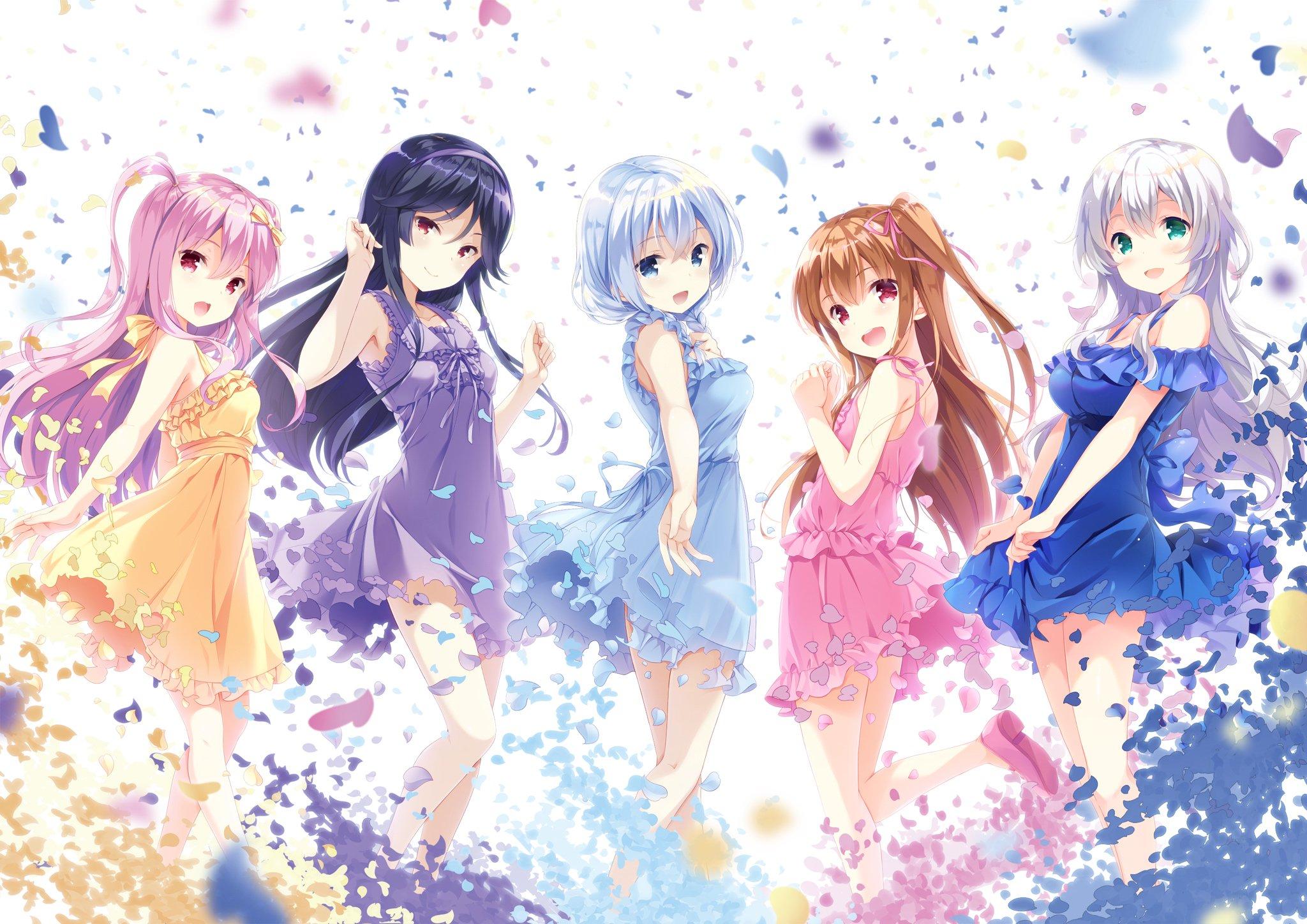 Desktop Wallpaper Cute Long Hair Anime Girls Friends Hd Image Picture  Background 65e492