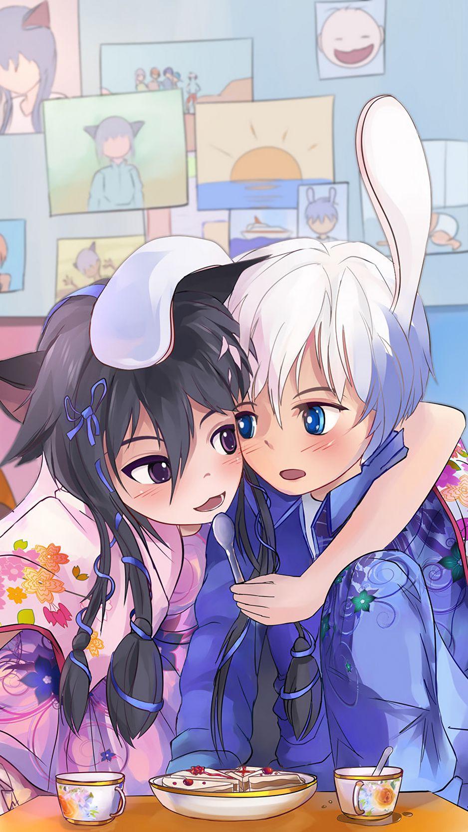 938x1668 Download Wallpaper 938x1668 Anime, Friends, Kids, Food Iphone 8 7 6s 6 For Parallax HD Background