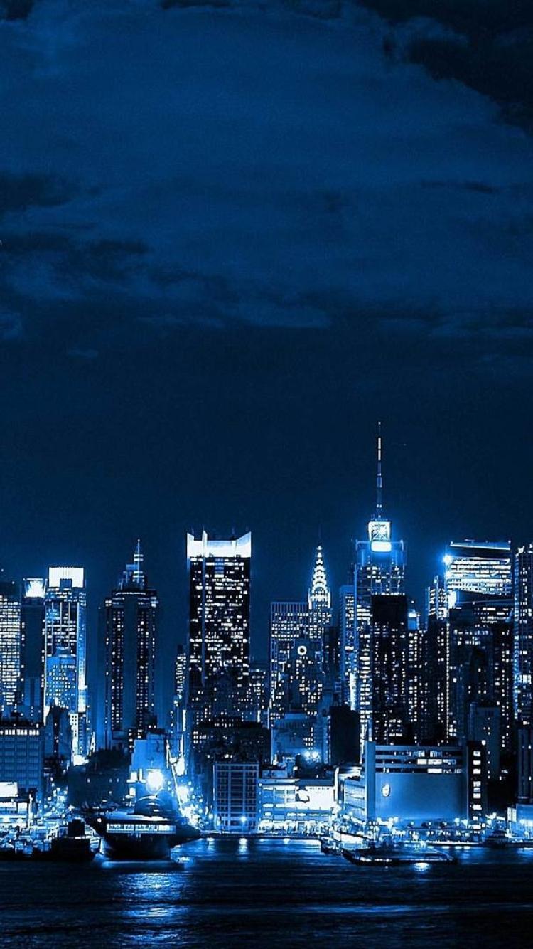 750x1334 Night lights new york city cities neon wallpaper