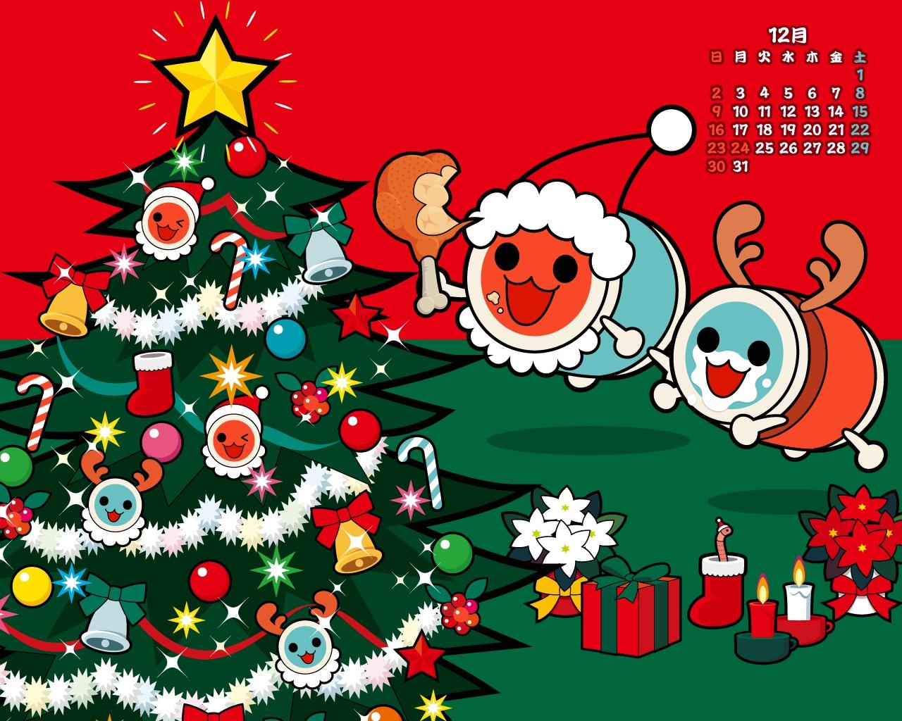1280x1024 calendar christmas taiko no tatsujin vector. konachan.com.com Anime Wallpaper