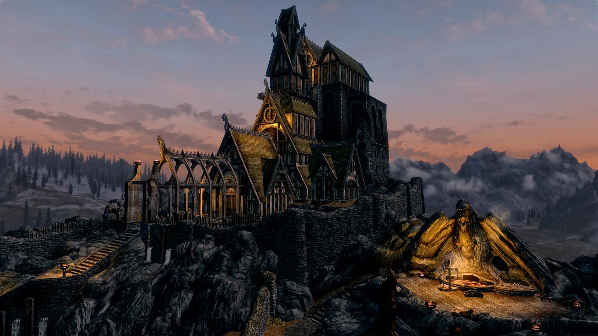 1920x1080 skyrim, buildings, mountains Wallpaper, HD Games 4K Wallpaper, Image and Background