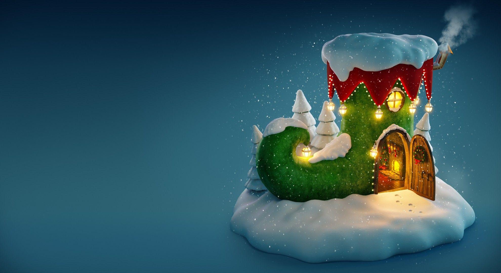 1980x1080 Download 1980x1080 Christmas, Artwork, Snow Wallpaper