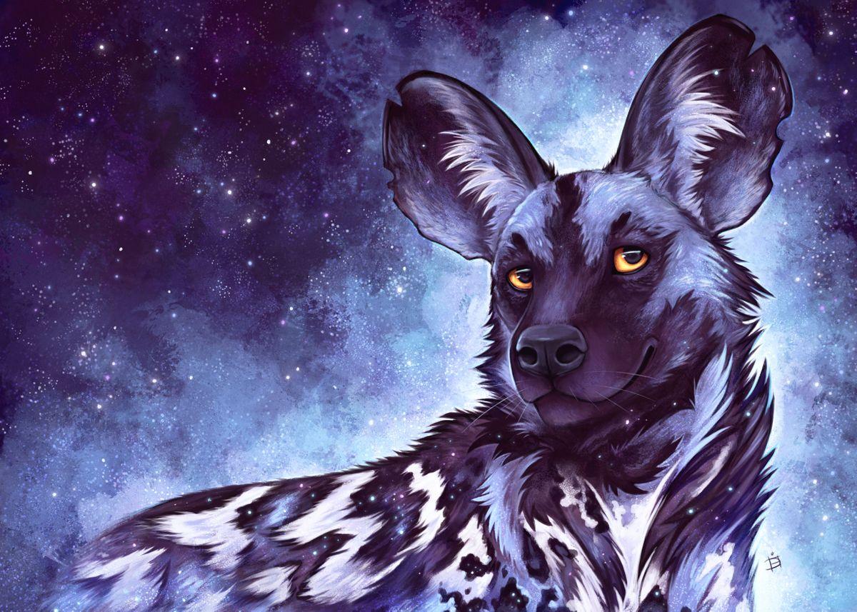 1200x857 Cosmic Painted Dog' Poster